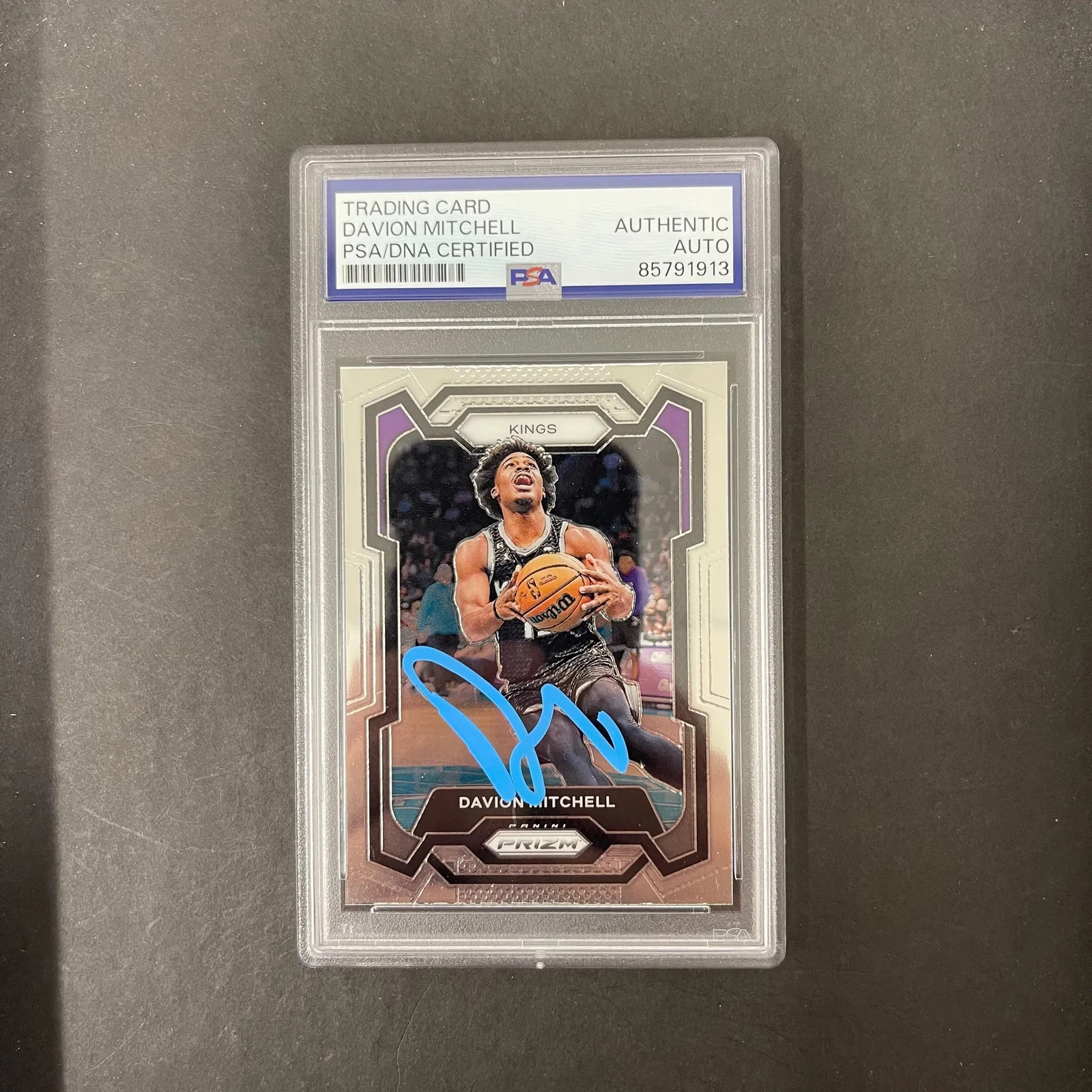 Davion Mitchell 2023-24 Panini Prizm Basketball#227 Signed Card PSA Autographed