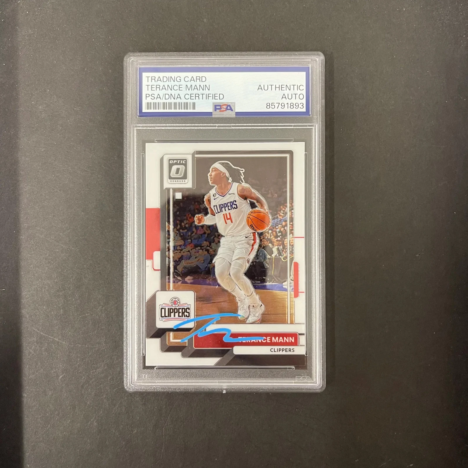 Terance Mann 2022-23 Panini Donruss Optic#120 Signed Card PSA Autographed