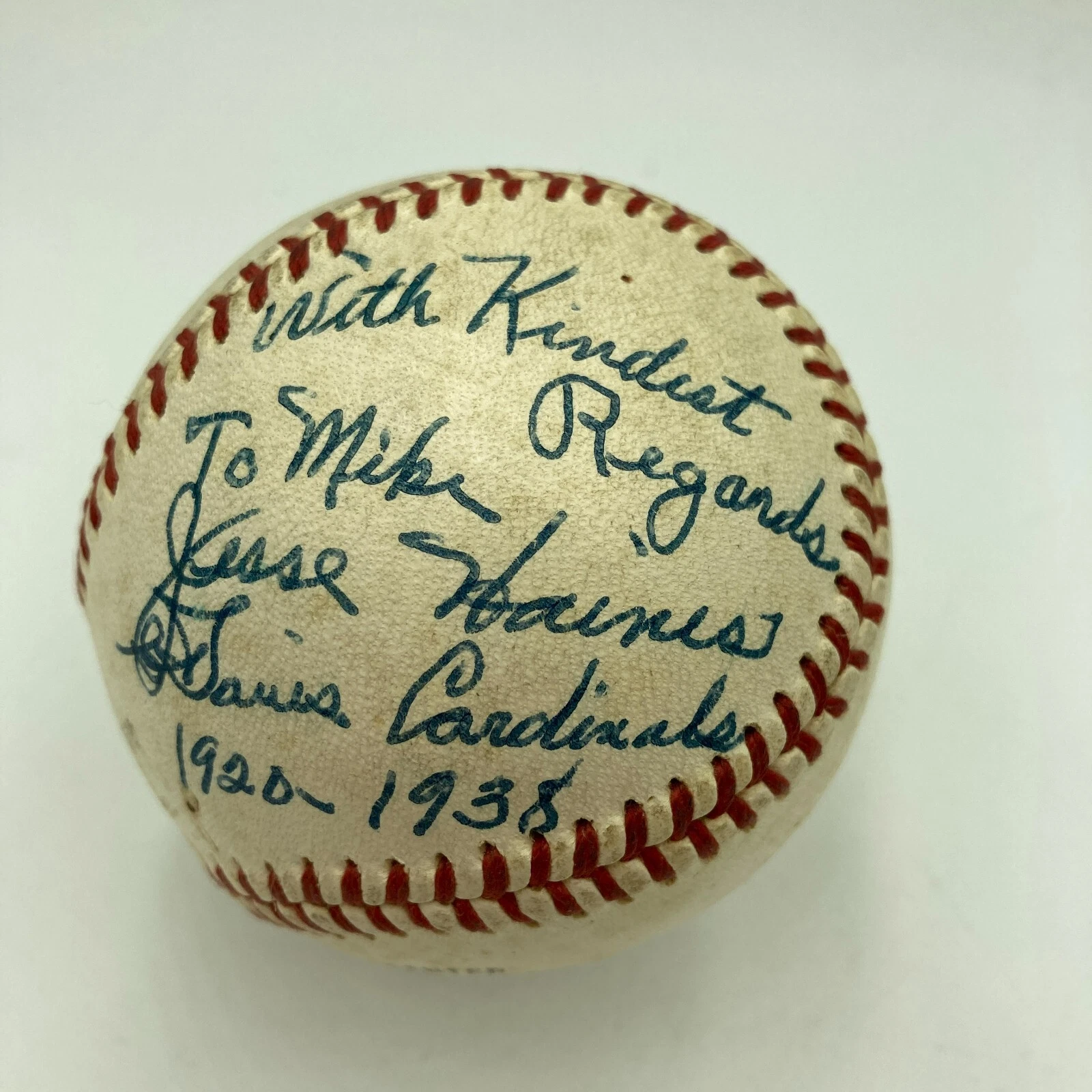 Beautiful Jesse Haines Single Signed National League Baseball JSA COA