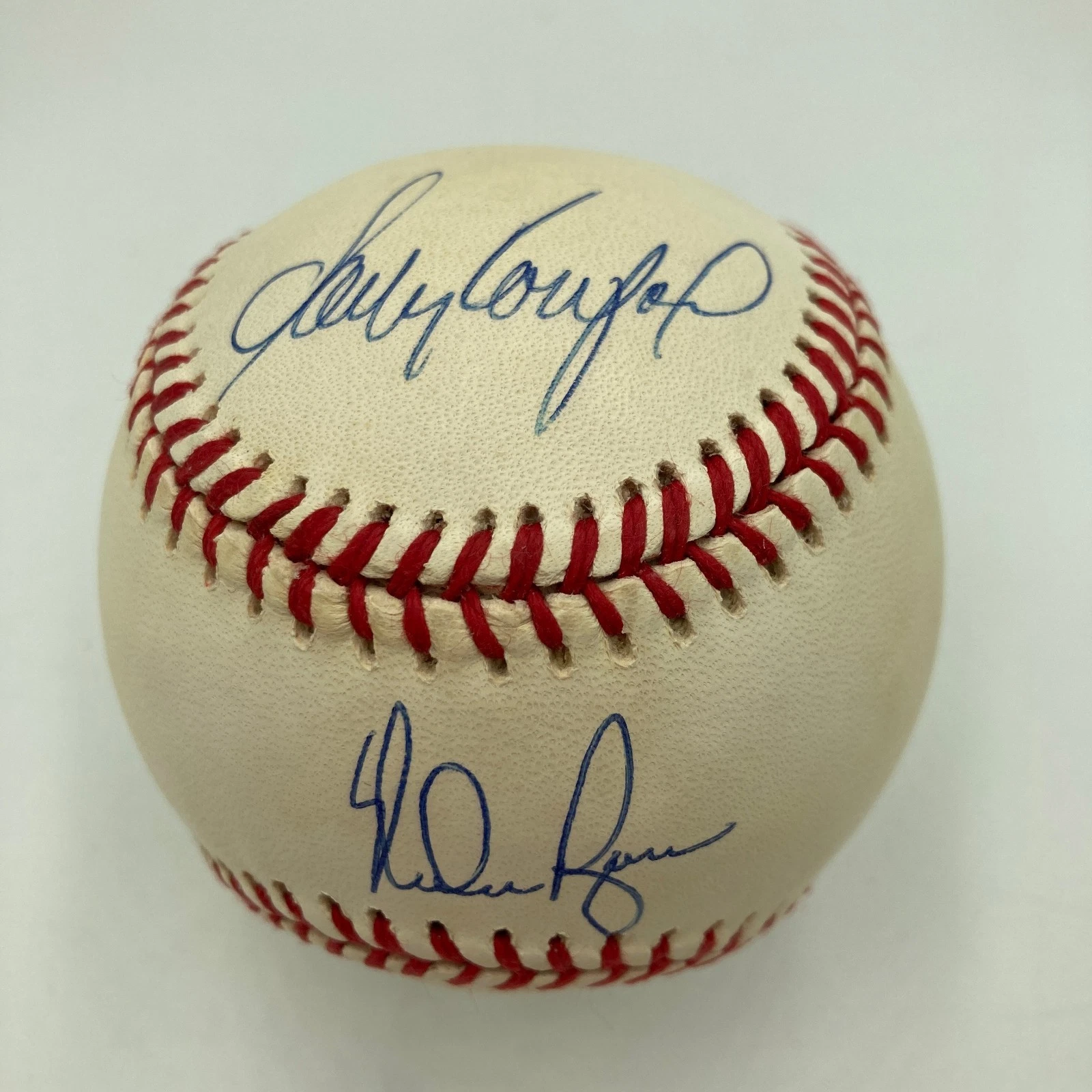Beautiful Sandy Koufax & Nolan Ryan Signed American League Baseball JSA COA