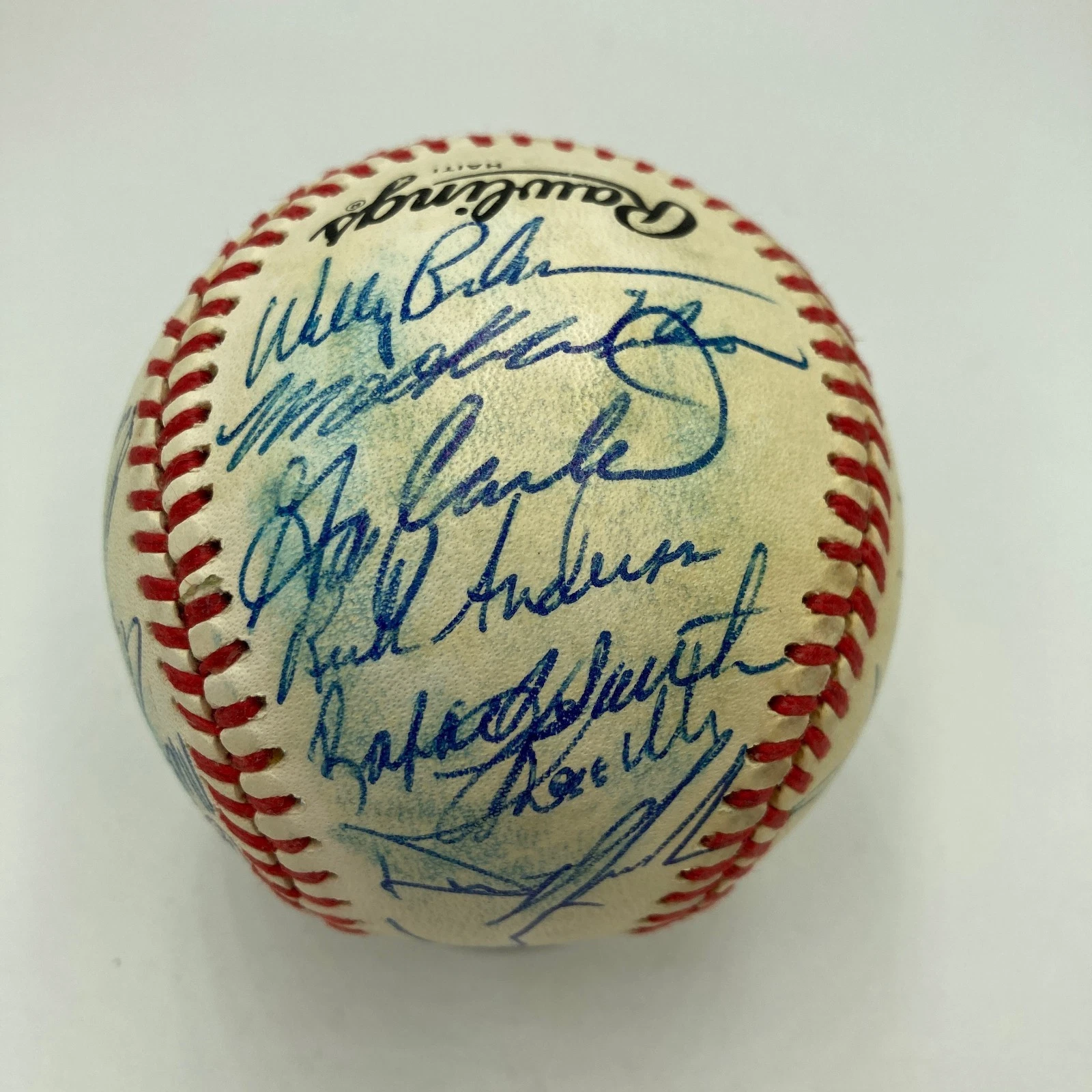 1986 New York Mets World Series Champs Team Signed Vintage NL Baseball JSA COA
