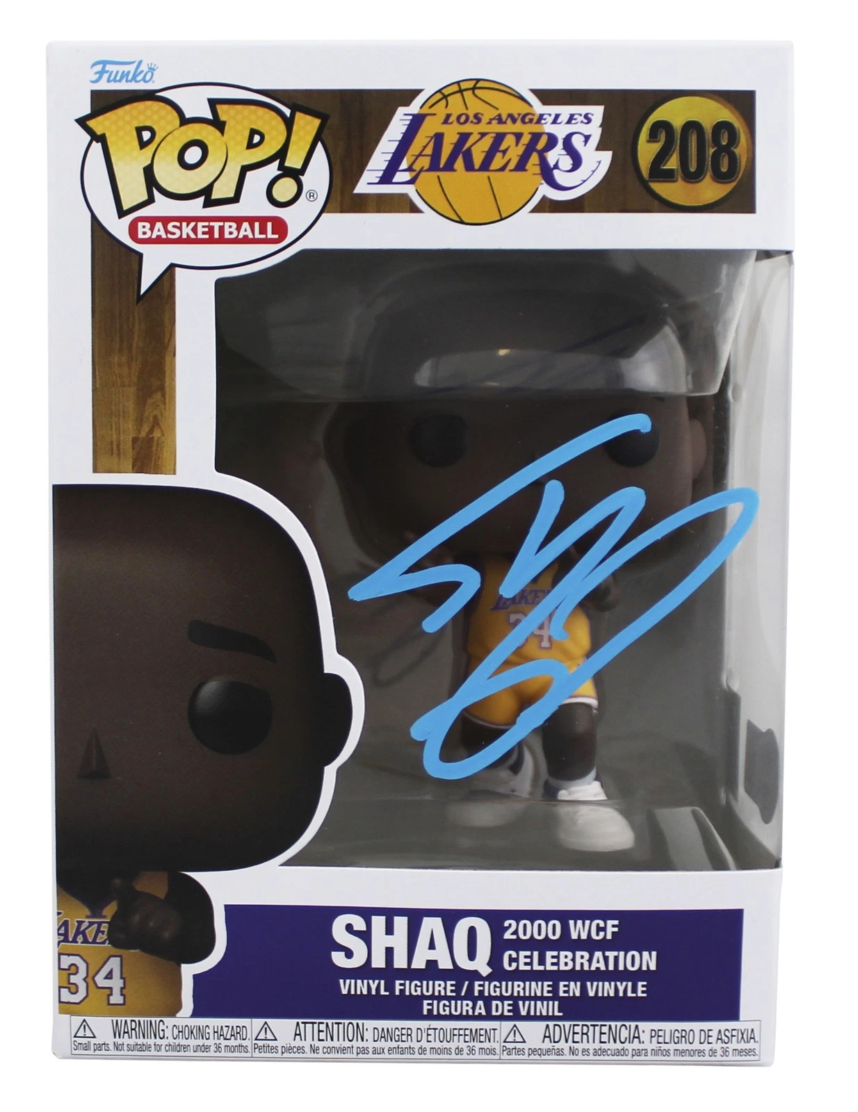 Lakers Shaquille O'Neal Signed #208 Funko Pop Vinyl Figure BAS Witness #4W525406