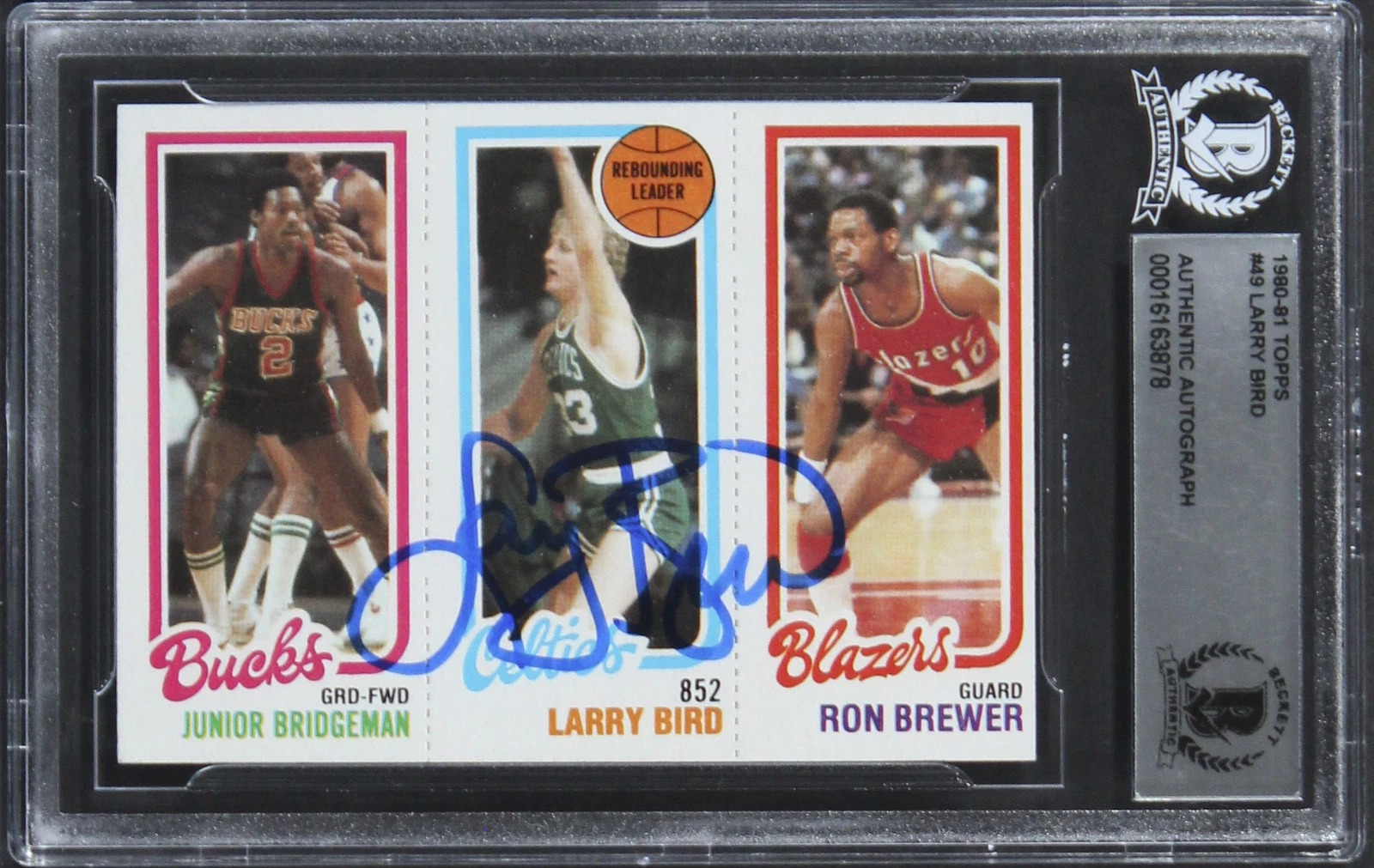 Celtics Larry Bird Authentic Signed 1980 Topps #49 Card BAS Slabbed 1