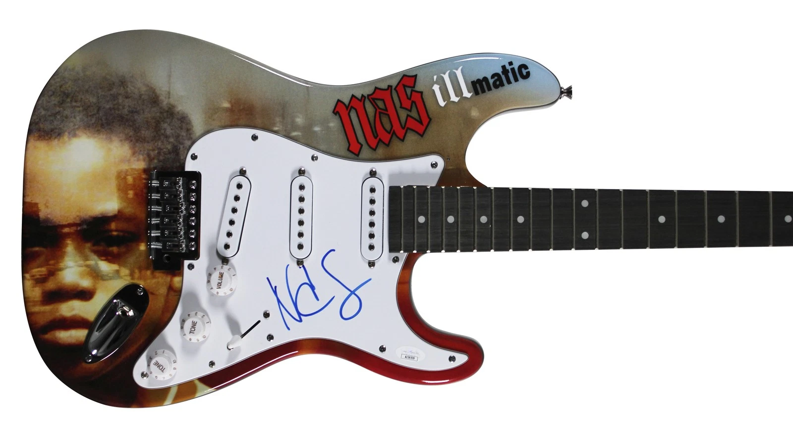 Nas Authentic Signed Glarry Electric Guitar Autographed JSA #AJ36539