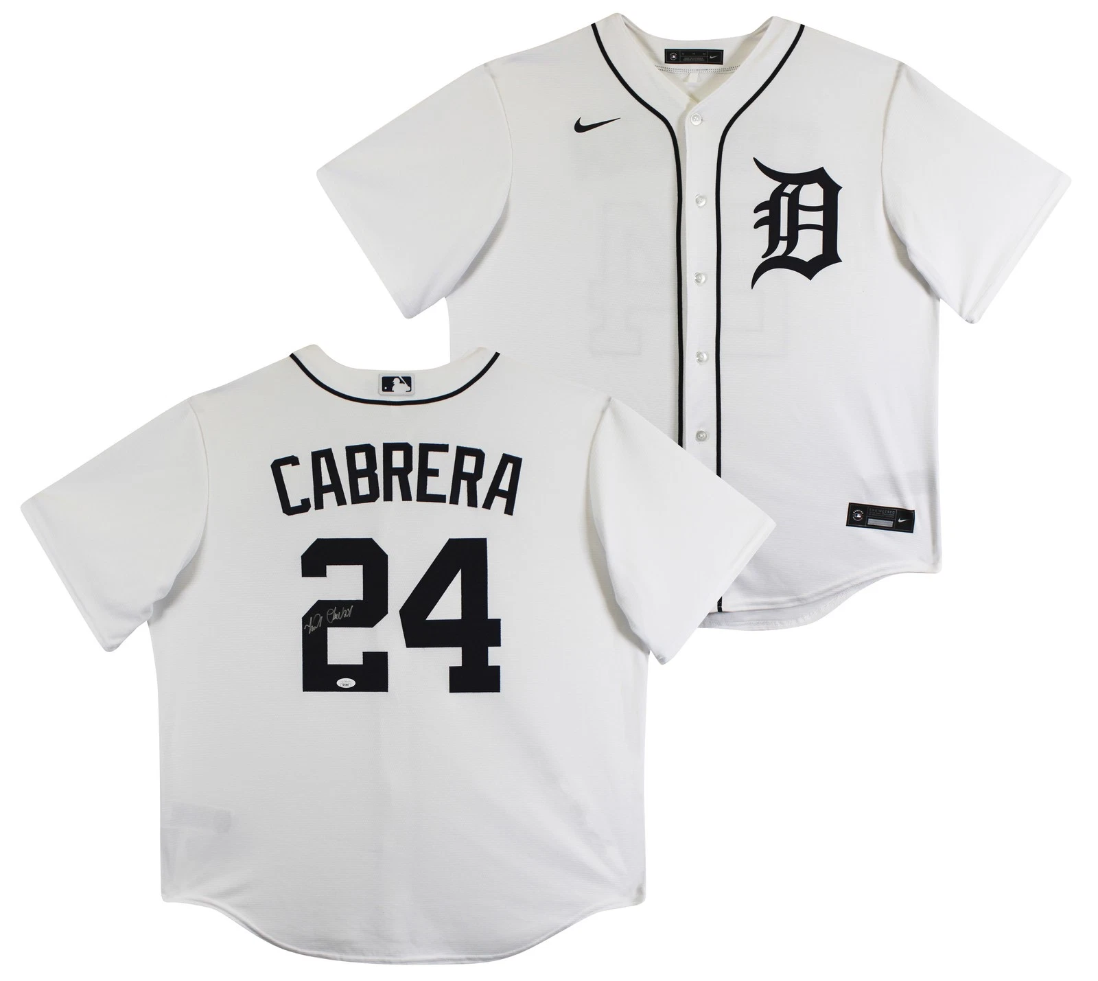 Tigers Miguel Cabrera Authentic Signed White Nike Jersey Autographed JSA