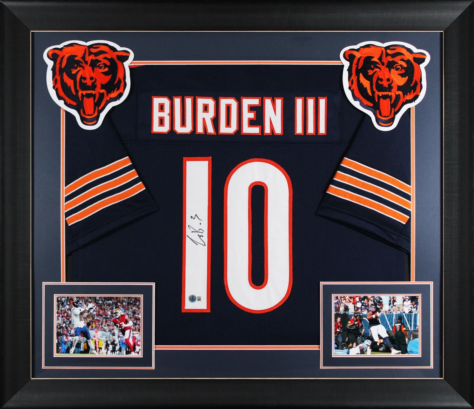 Luther Burden III Authentic Signed Navy Pro Style Framed Jersey BAS Witnessed 2