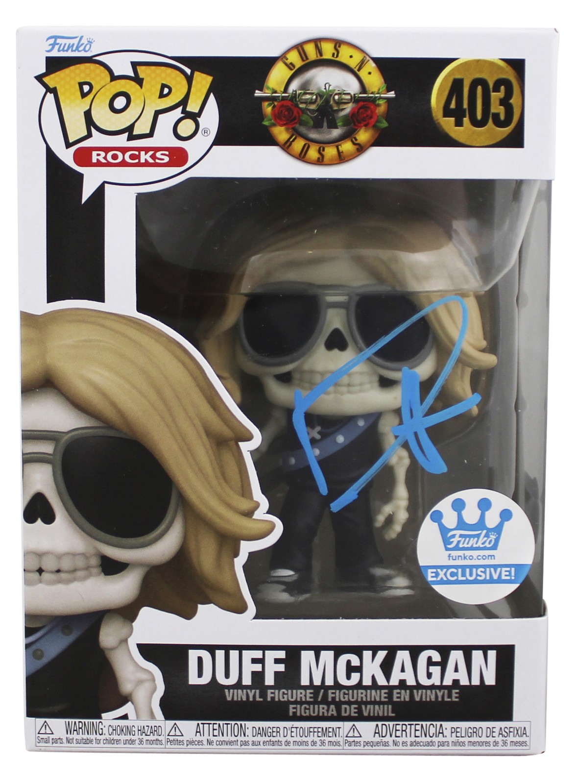 Duff McKagan Guns N' Roses Signed #403 Funko Pop Vinyl Figure w/ Blue Sig BAS