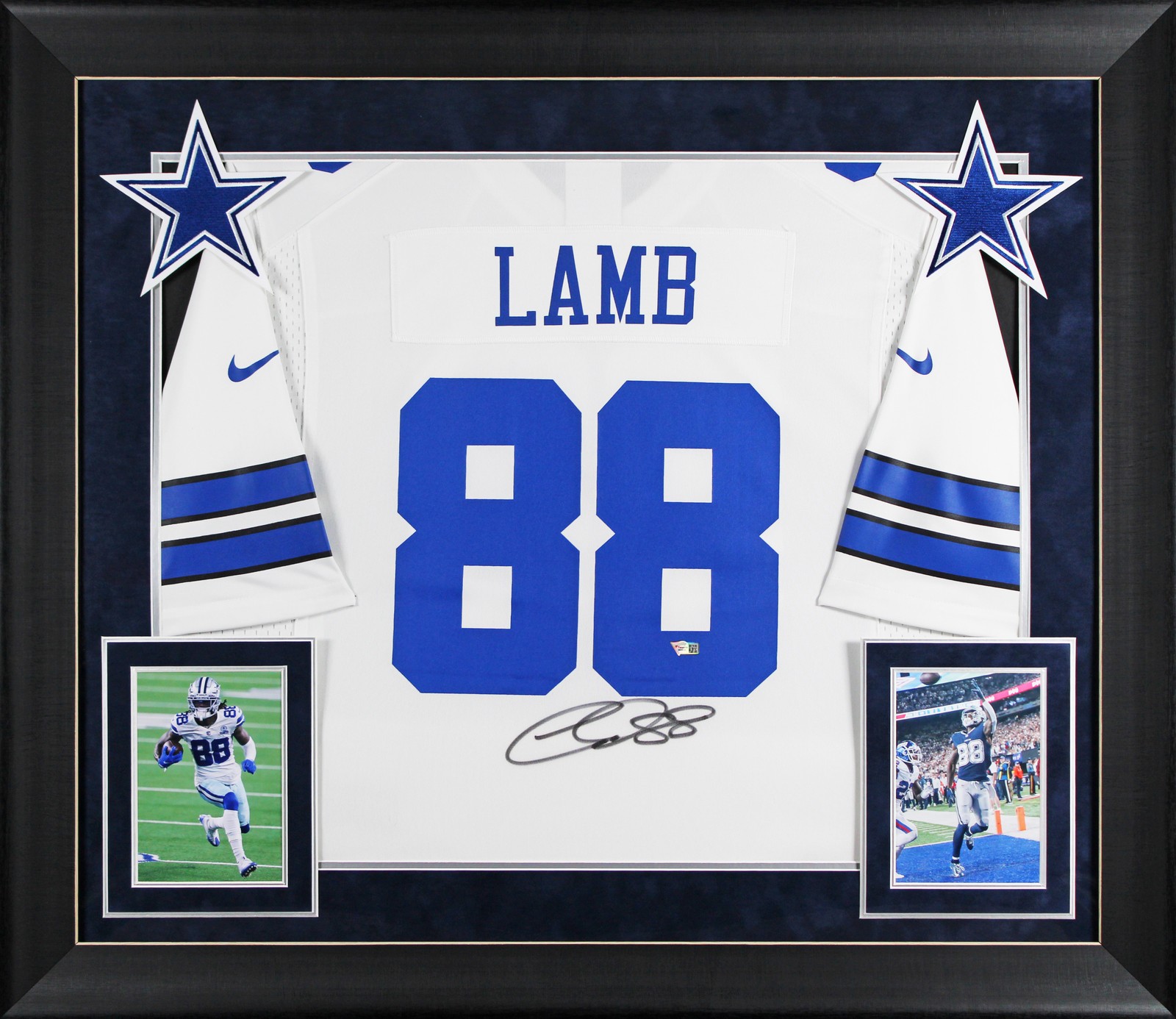 Cowboys CeeDee Lamb Authentic Signed White Nike Game Framed Jersey Fanatics