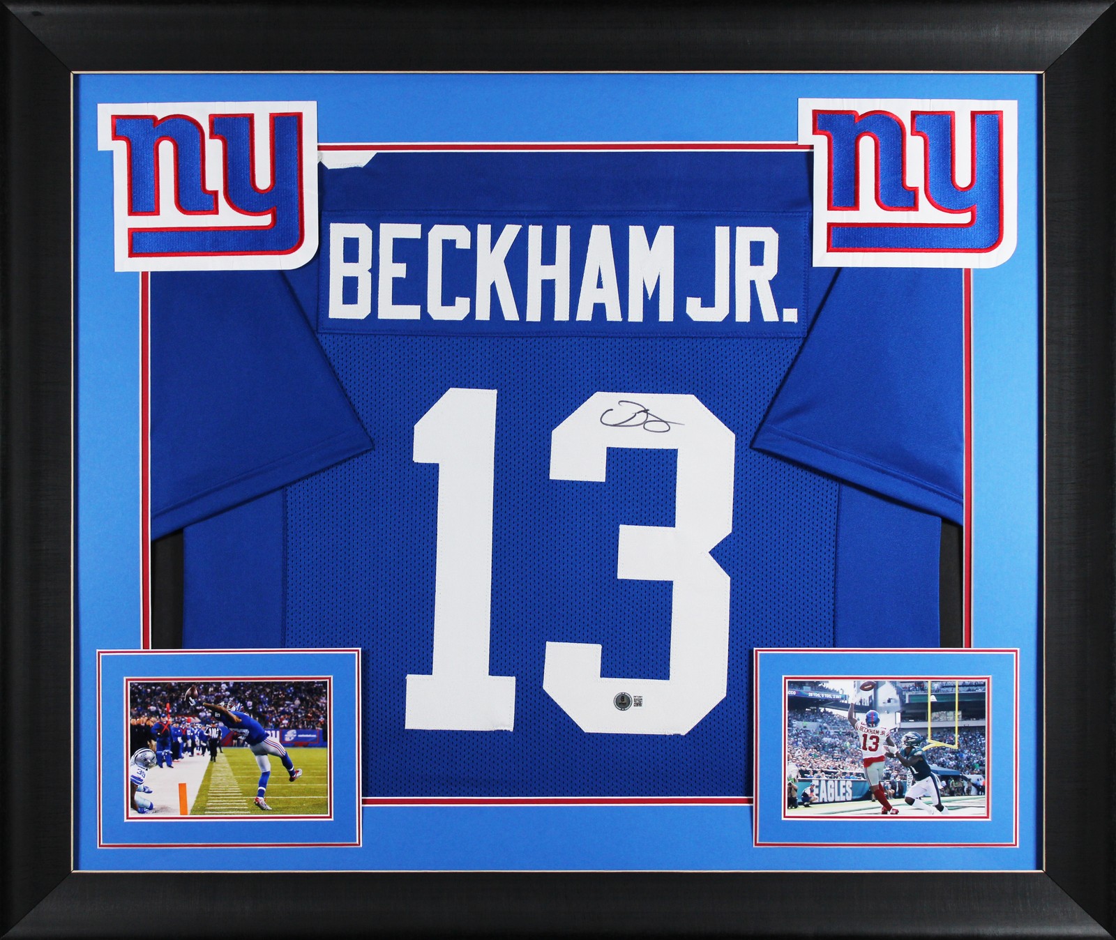 Odell Beckham Jr. Authentic Signed Blue Pro Style Framed Jersey BAS Witnessed