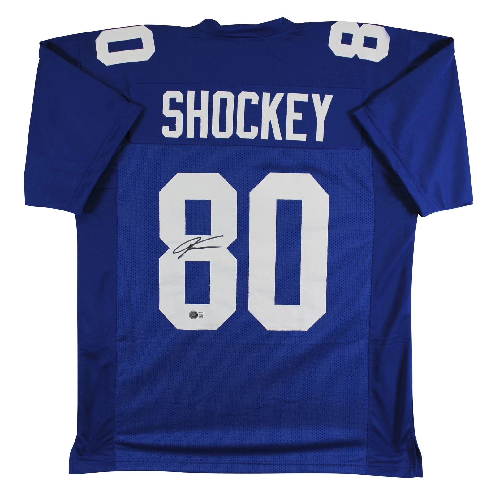 Jeremy Shockey Authentic Signed Blue Pro Style Jersey Autographed BAS Witness 2