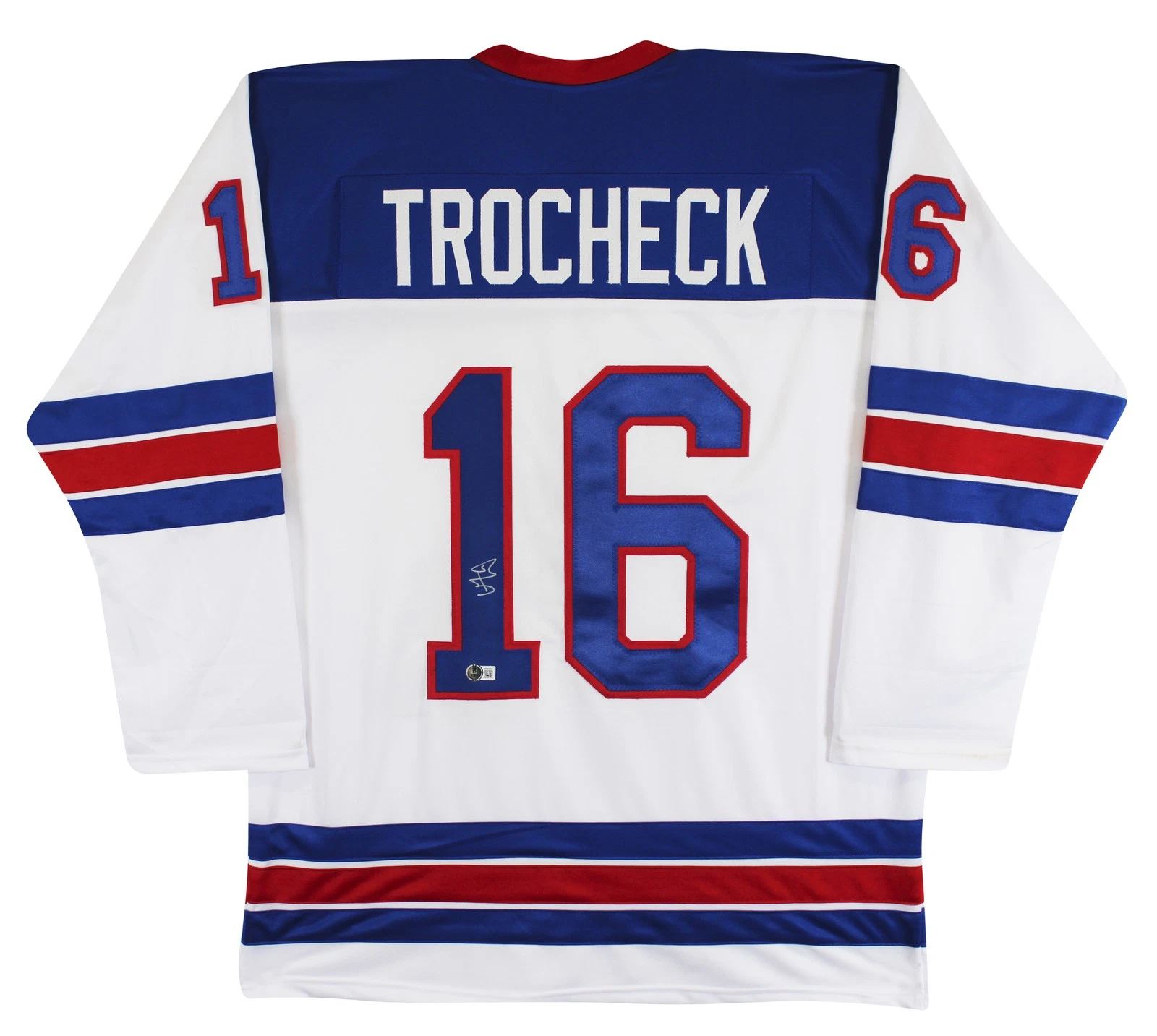 Vincent Trocheck Team USA Authentic Signed White Pro Style Jersey BAS Witnessed