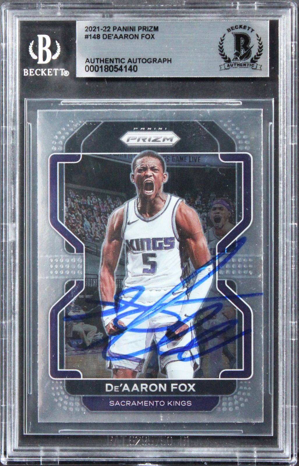 Kings De'Aaron Fox Authentic Signed 2021 Panini Prizm #148 Card BAS Slabbed