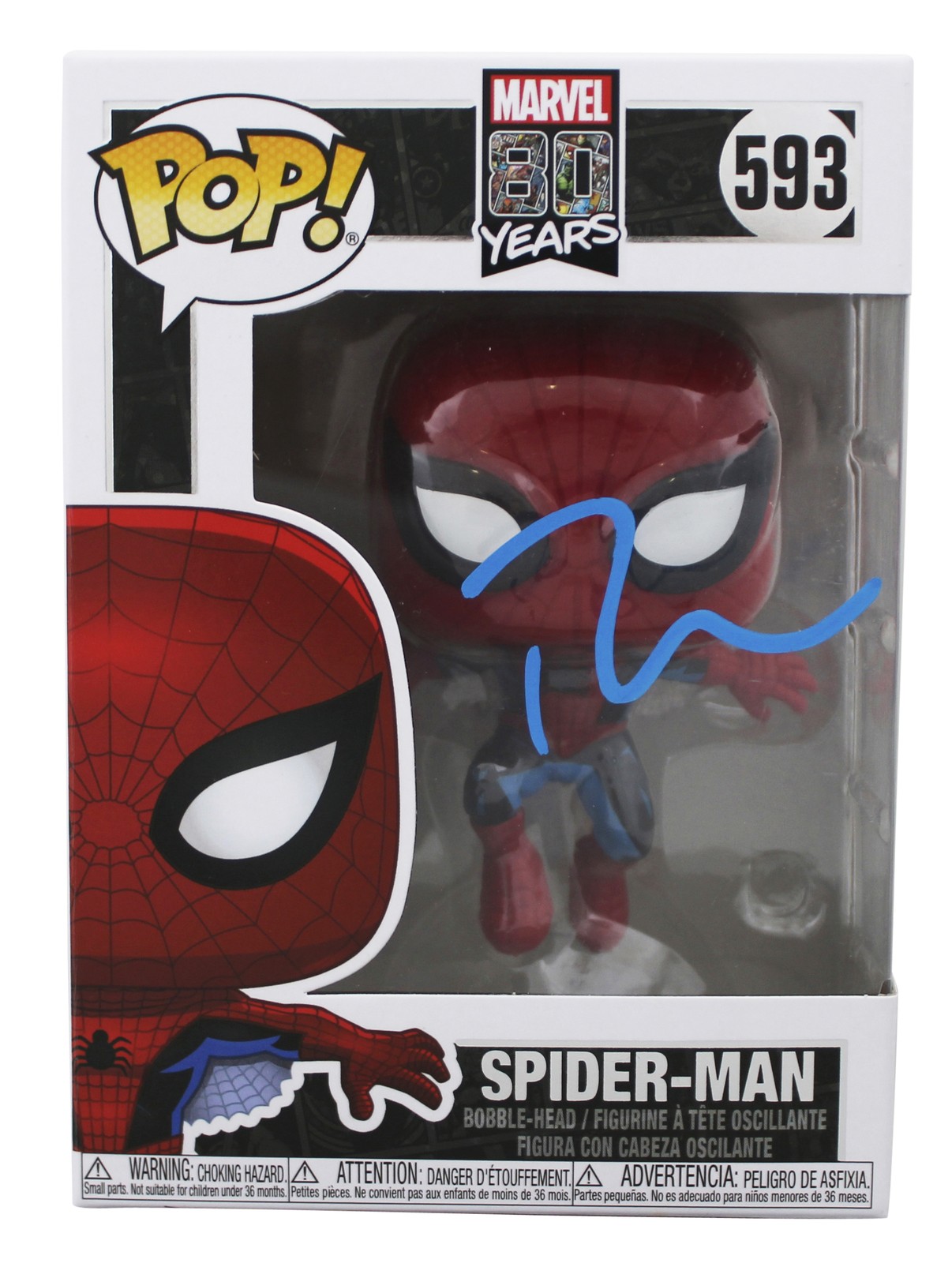 Tobey Maguire Spiderman Signed Spider-Man #593 Funko Pop Figure JSA #AX18001