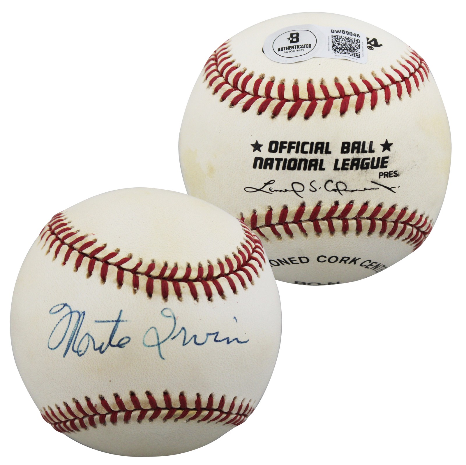 Giants Monte Irvin Authentic Signed Leonard Coleman ONL Baseball BAS #BW89046