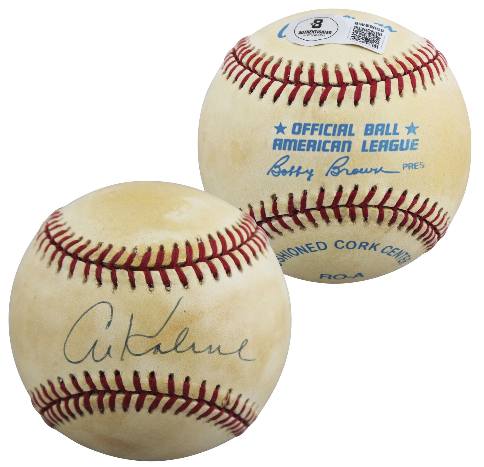 Tigers Al Kaline Authentic Signed Bobby Brown OAL Baseball BAS #BW89059