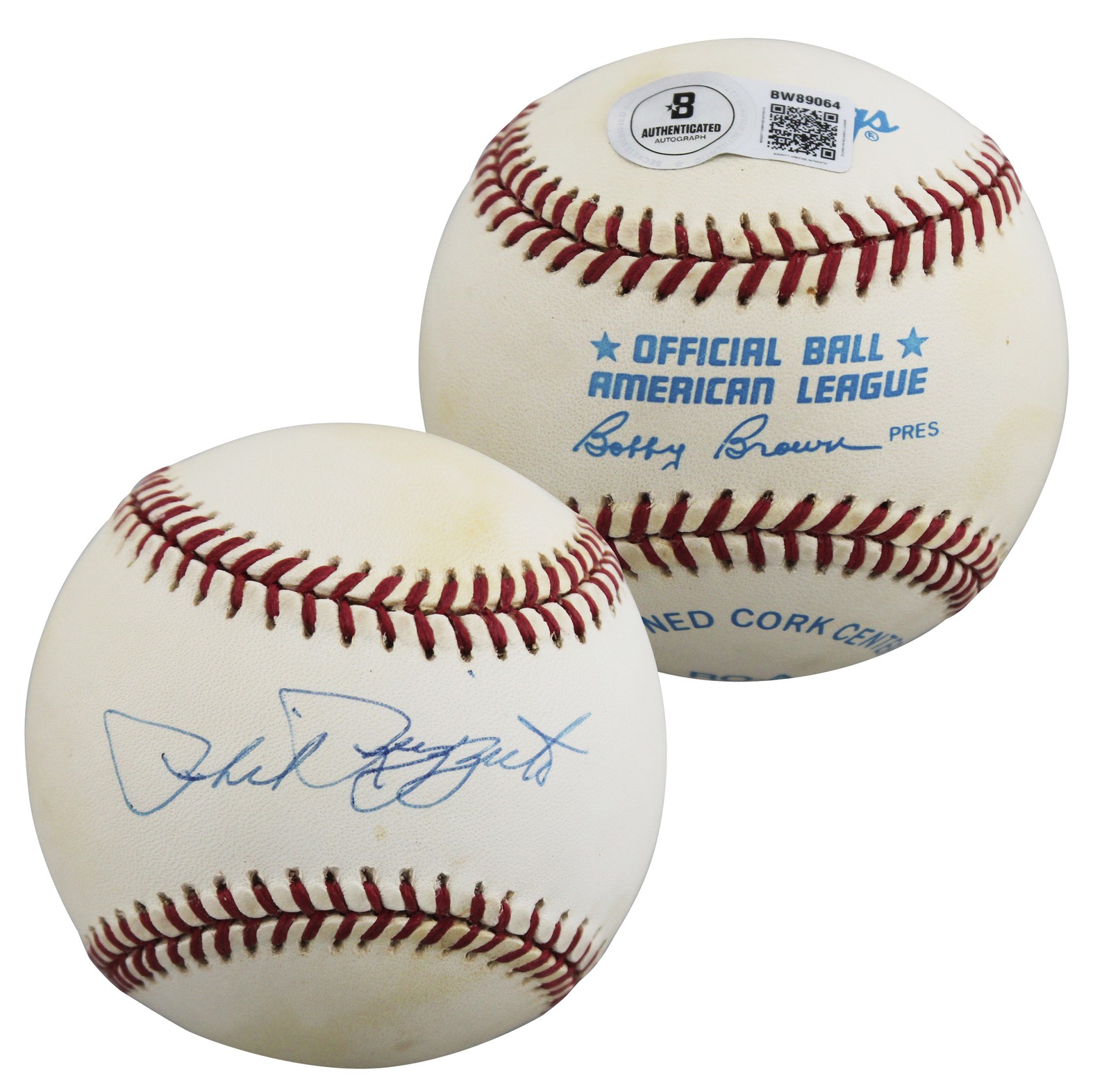 Yankees Phil Rizzuto Authentic Signed Bobby Brown OAL Baseball BAS #BW89064