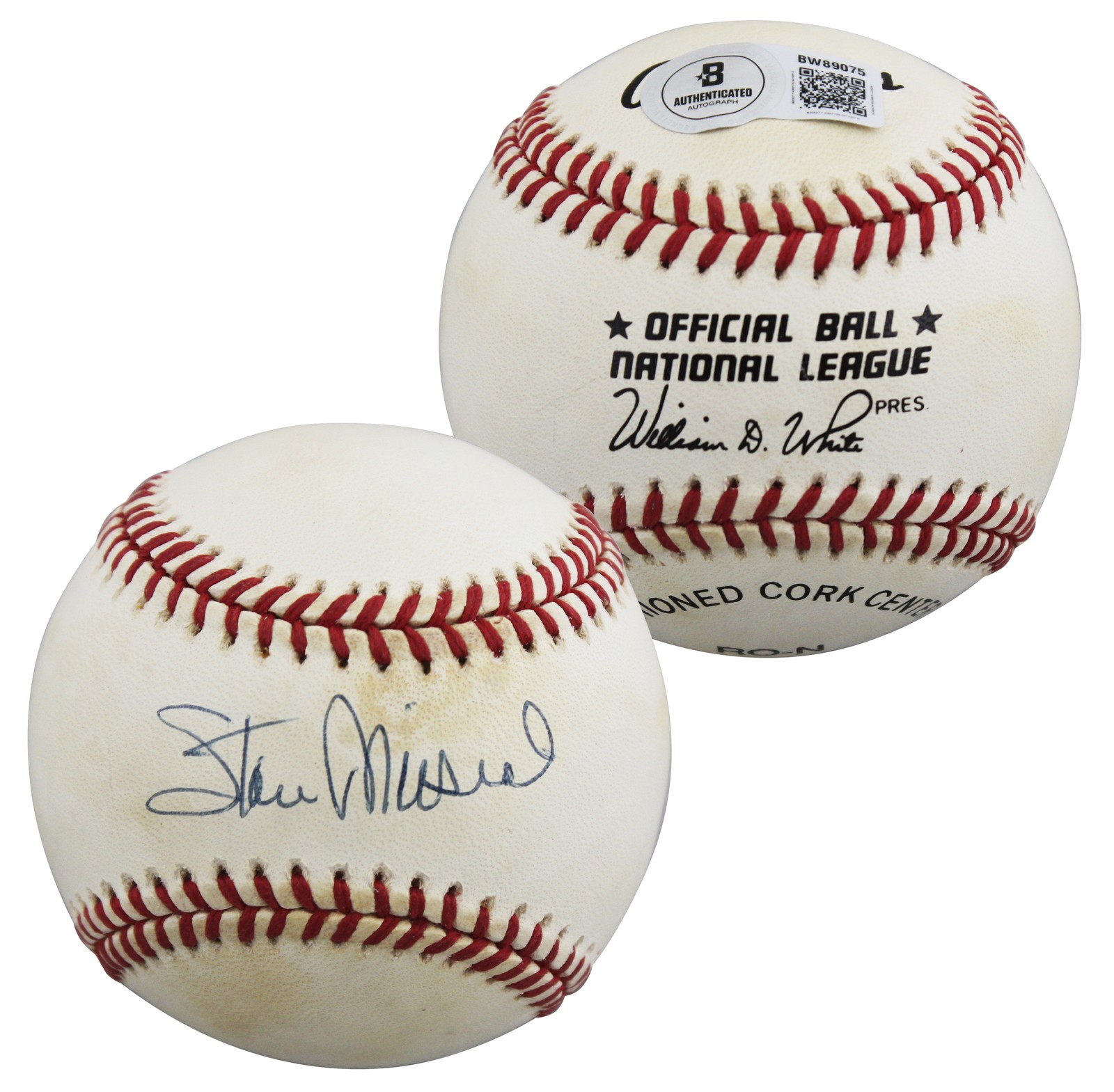 Cardinals Stan Musial Authentic Signed William White ONL Baseball BAS #BW89075