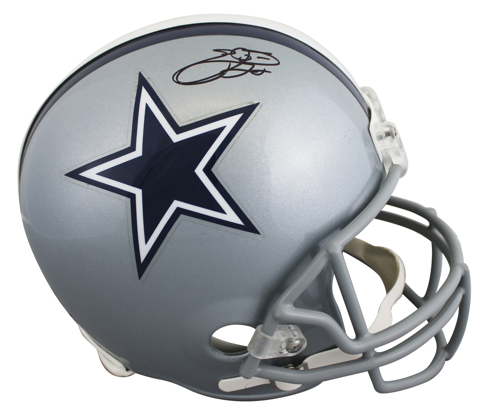 Cowboys Emmitt Smith Signed VSR4 Full Size Rep Helmet BAS Witnessed #2W882087