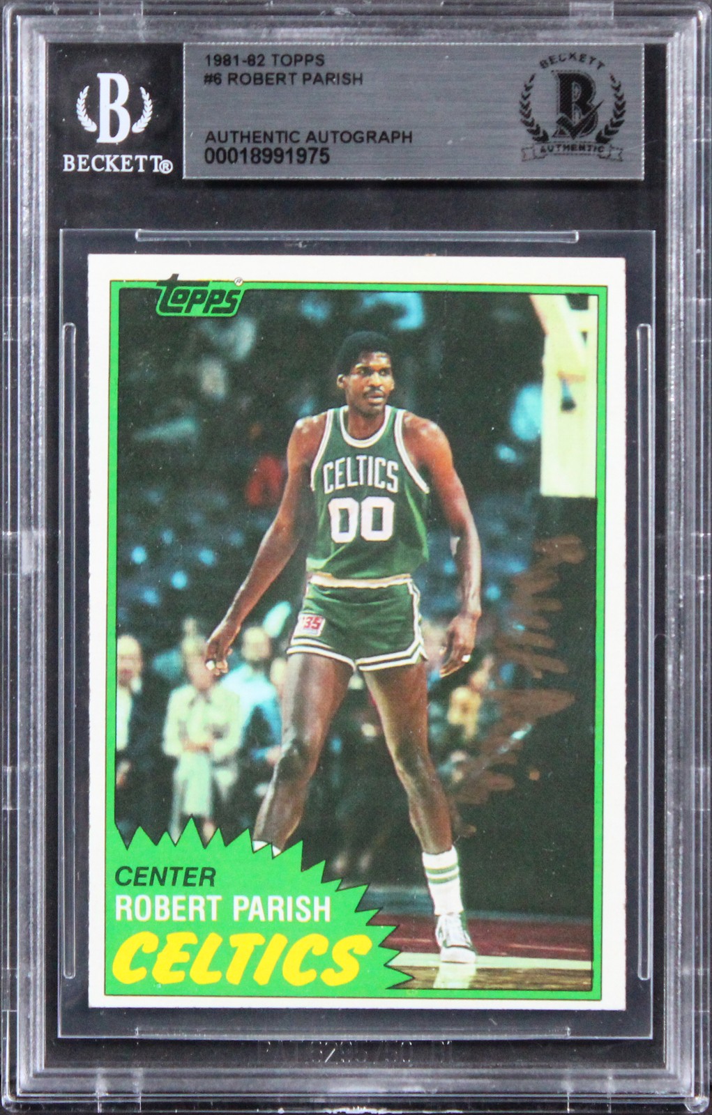 Celtics Robert Parish Authentic 1981 Topps #5 Card Autographed BAS Slabbed