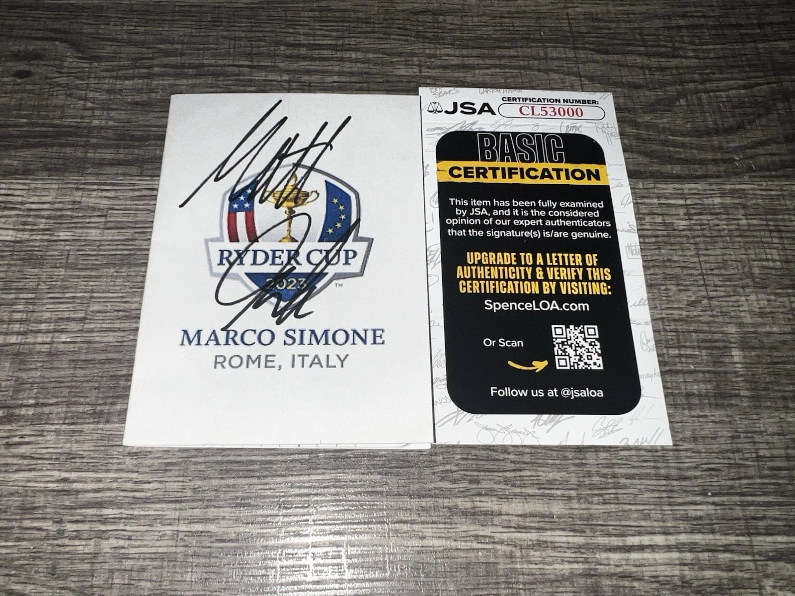 Matt Fitzpatrick Signed 2023 Ryder Cup Scorecard Marco Simone JSA Auth #3