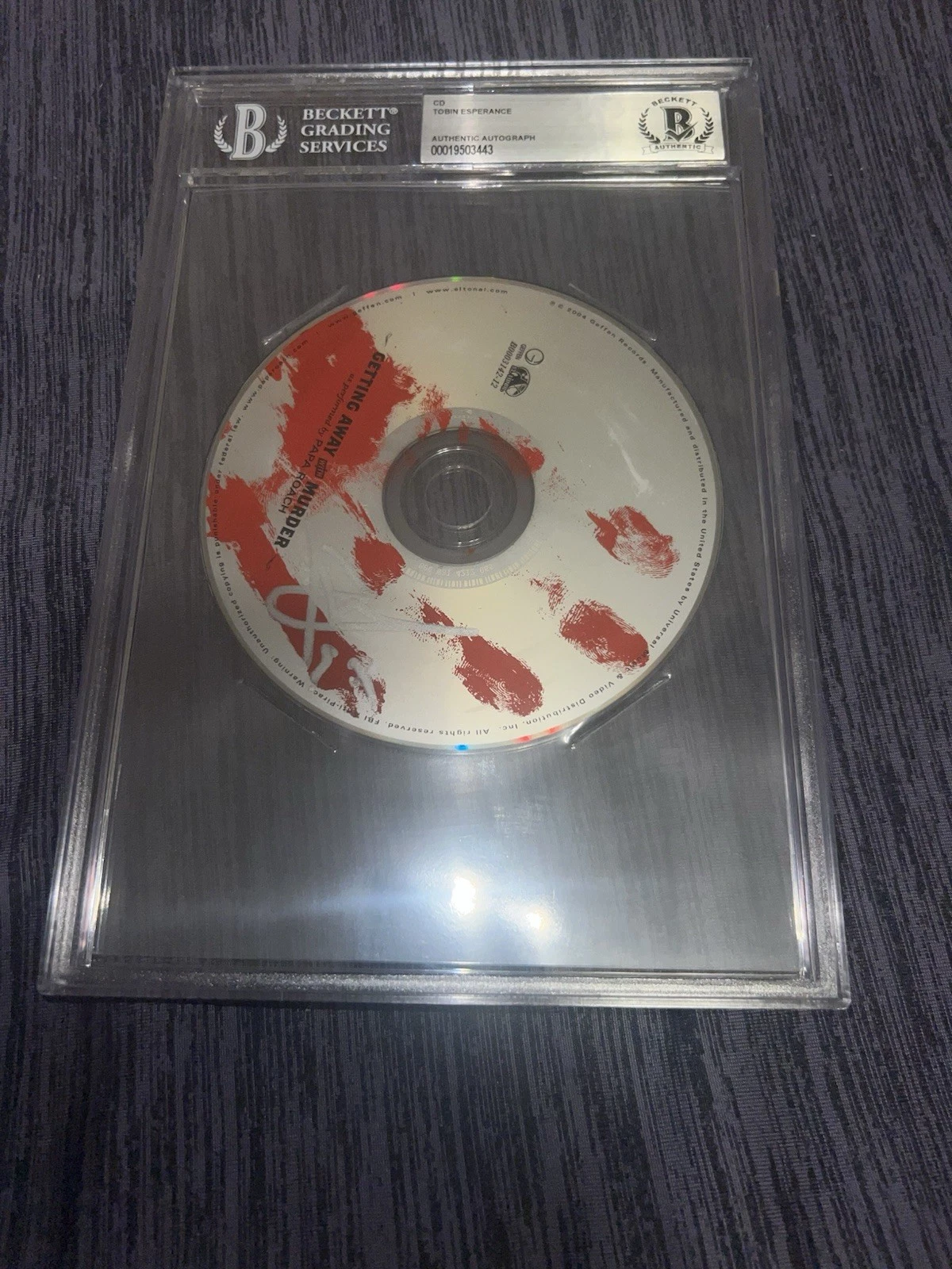 Tobin Esperance Signed Getting Away With Murder CD Papa Roach Beckett