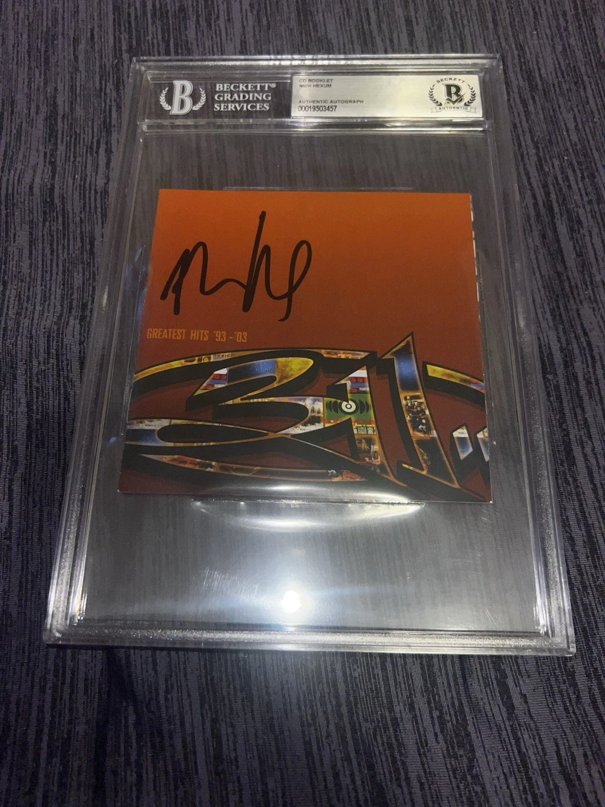 Nick Hexum Signed 311 Greatest Hits CD Booklet Music Legend Beckett