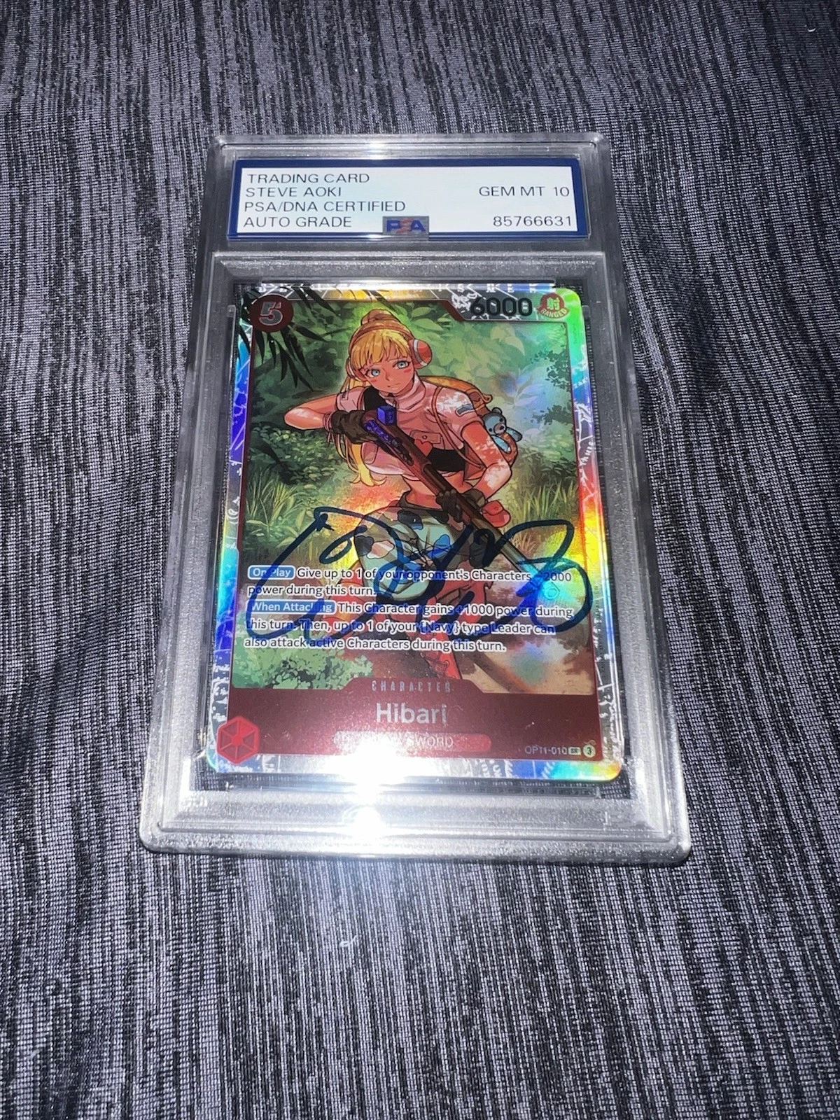 Steve Aoki Signed Official One Piece Trading Card Hibari PSA/DNA Auto 10