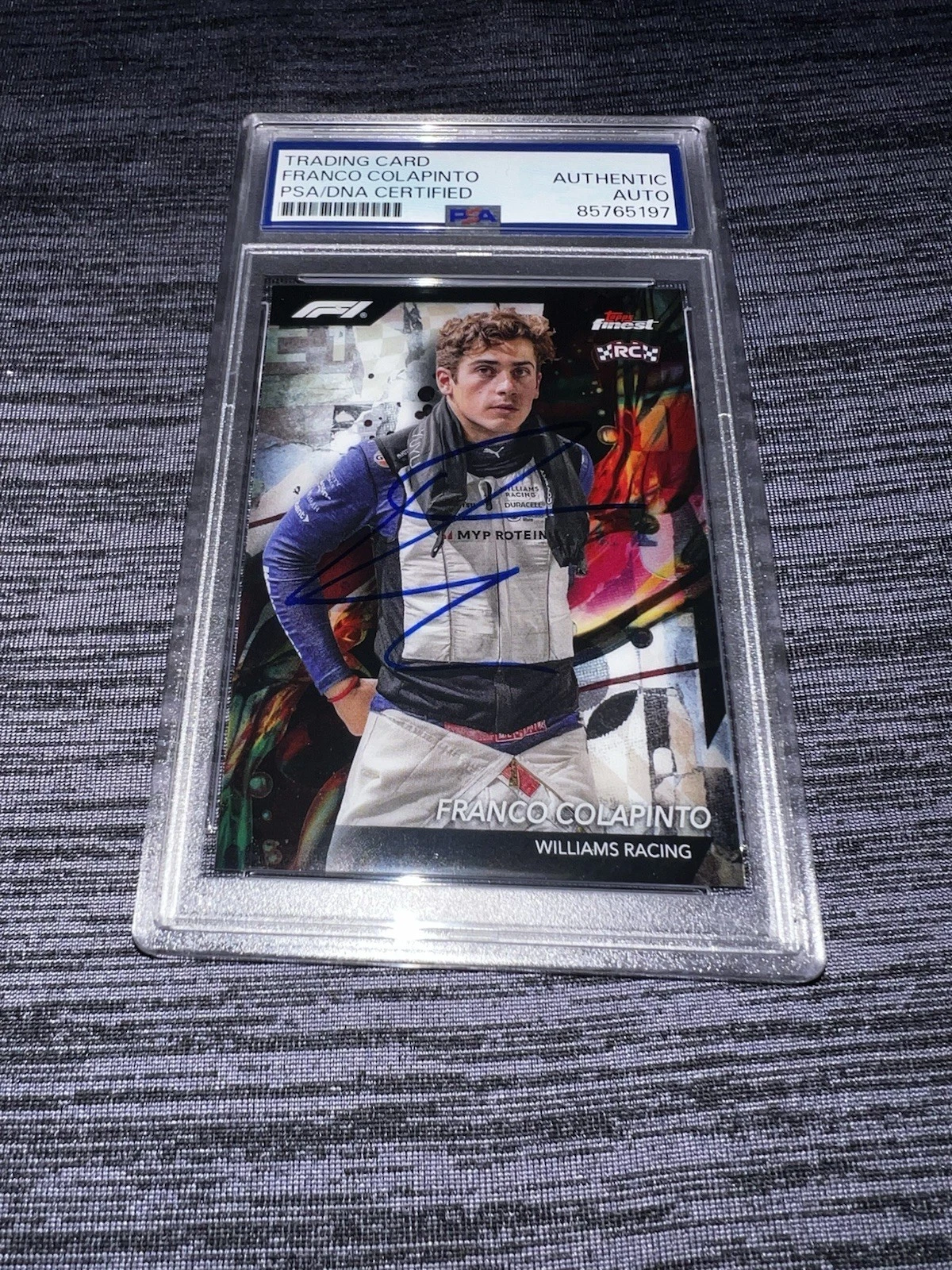 Franco Colapinto Signed 2024 Topps Finest F2 Card #20 RC Rookie Star PSA/DNA