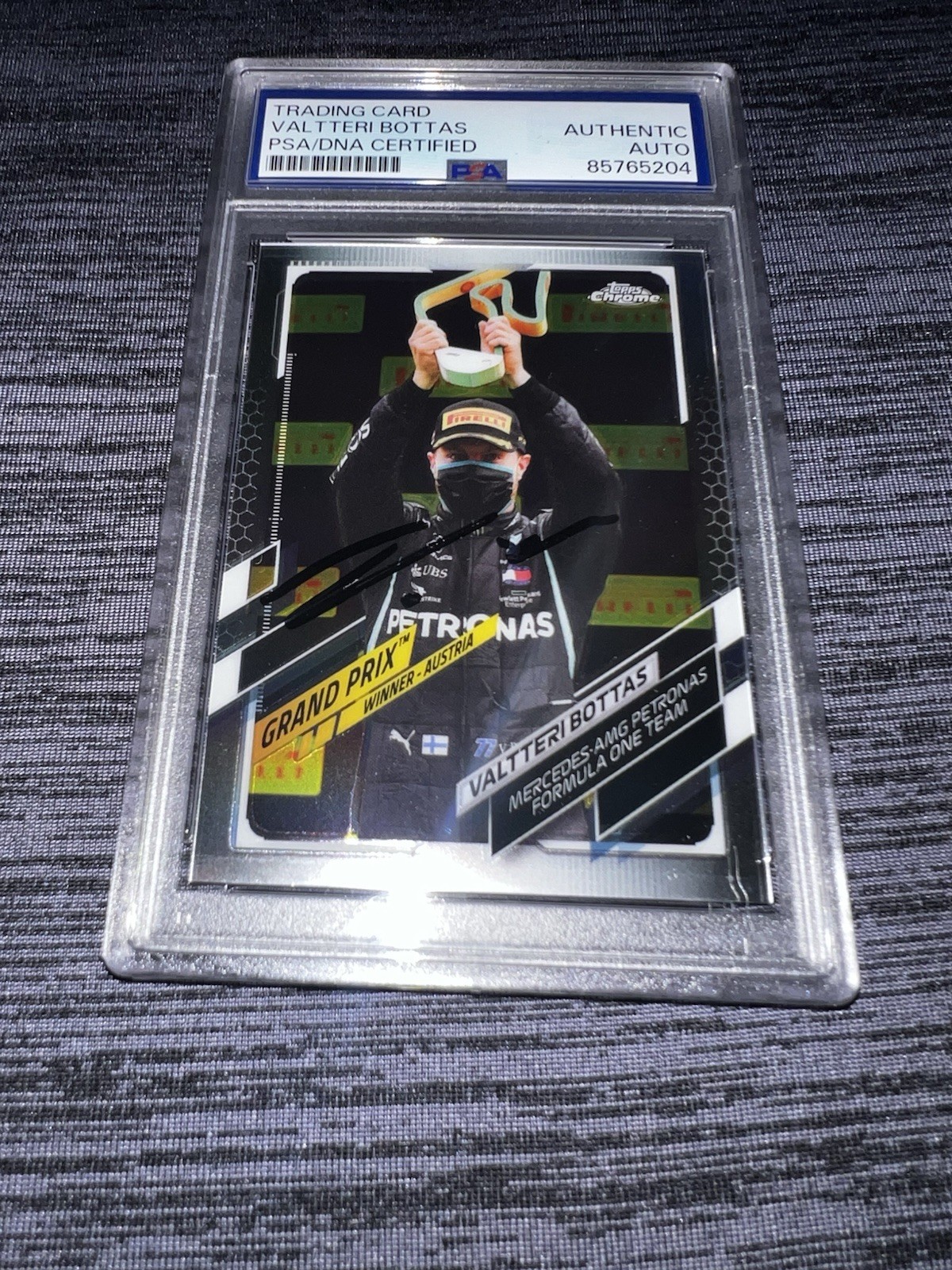 Valtteri Bottas Signed 2021 Topps Chrome F1 Card #138 Champ Legend PSA/DNA