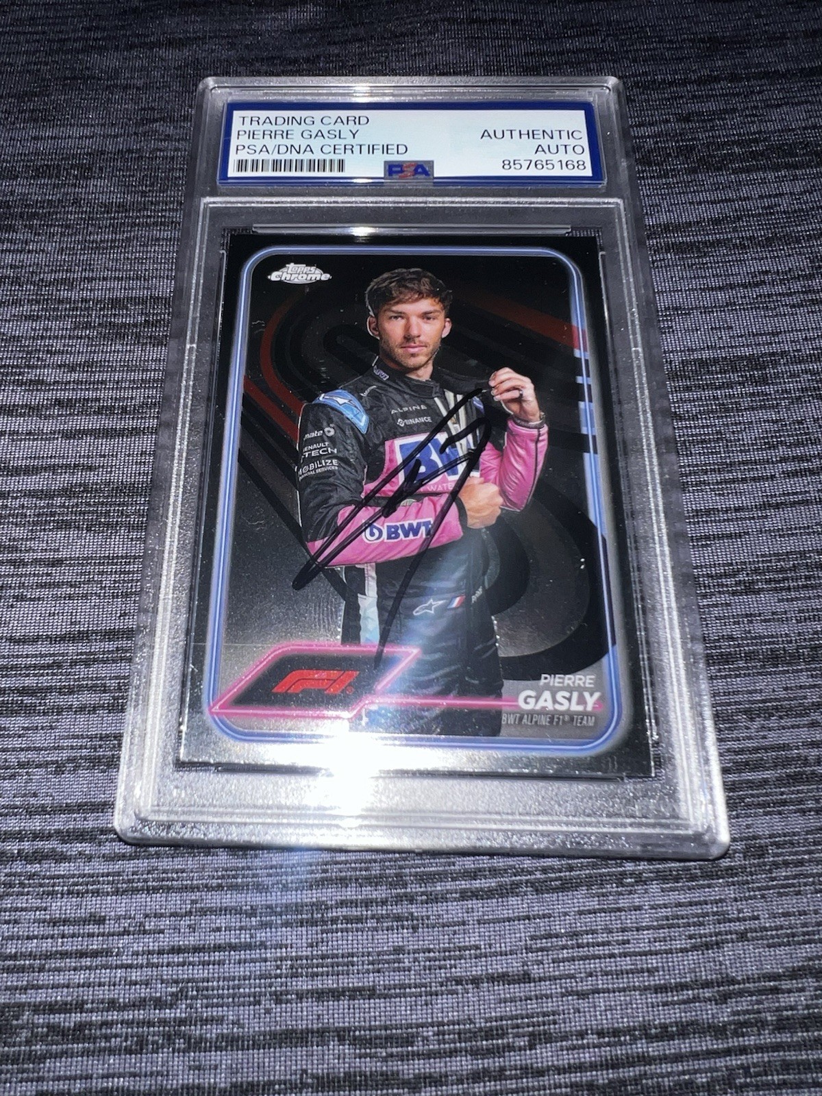 Pierre Gasly Signed 2024 Topps Chrome F1 Card #10 Alpine Star PSA/DNA