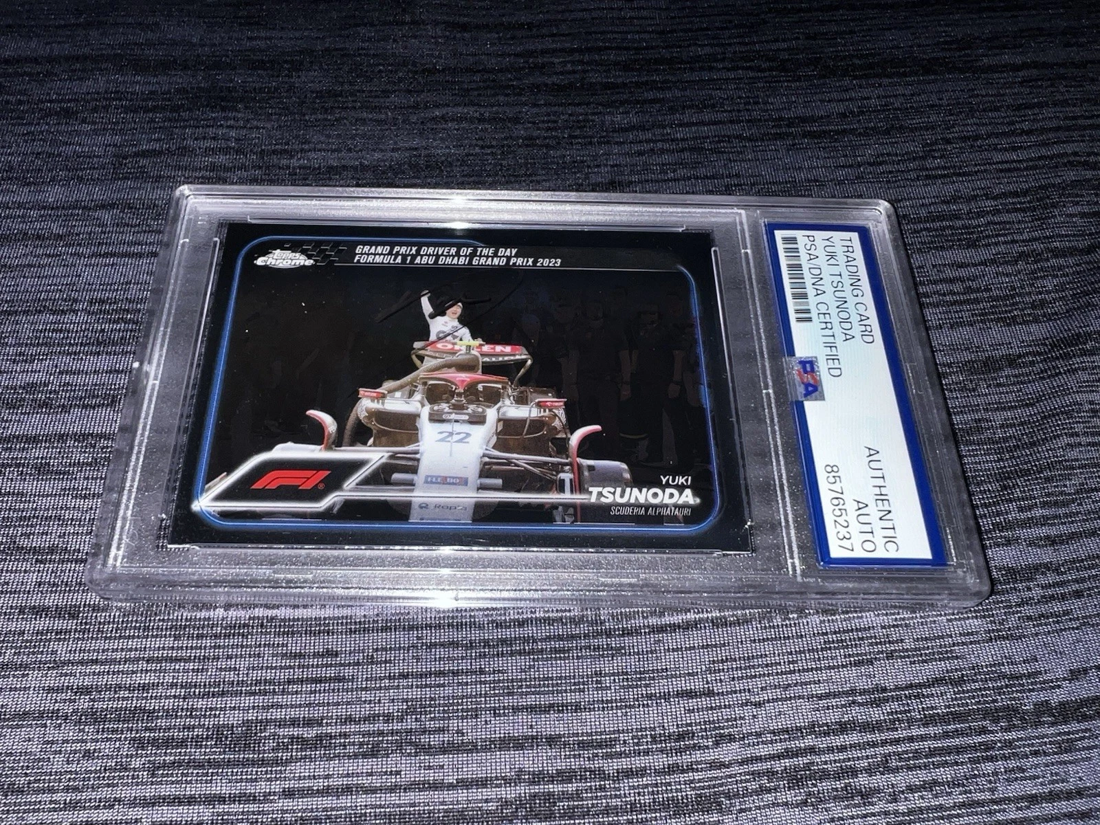 Yuki Tsunoda Signed 2024 Topps Chrome F1 Card #180 Japan Legend PSA/DNA