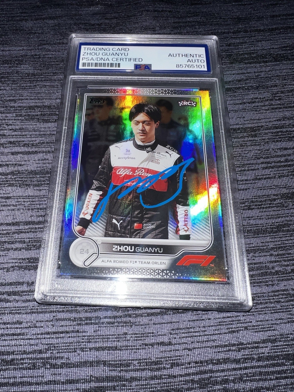 Zhou Guanyu Signed 2022 Topps F1 Card #68 RC Rookie Card PSA/DNA