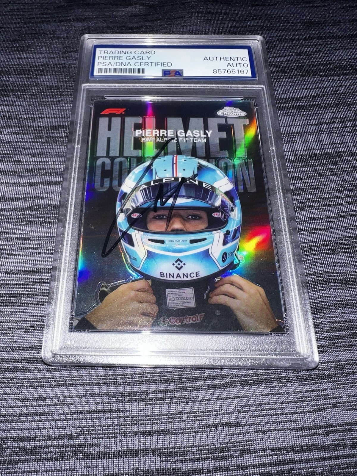 Pierre Gasly Signed 2024 Topps Chrome F1 Card #HC-9 Alpine Star PSA/DNA