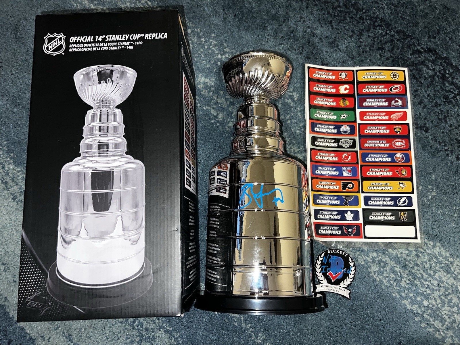 Steve Yzerman Signed Official 14” Stanley Cup Replica Detroit Red Wings Beckett