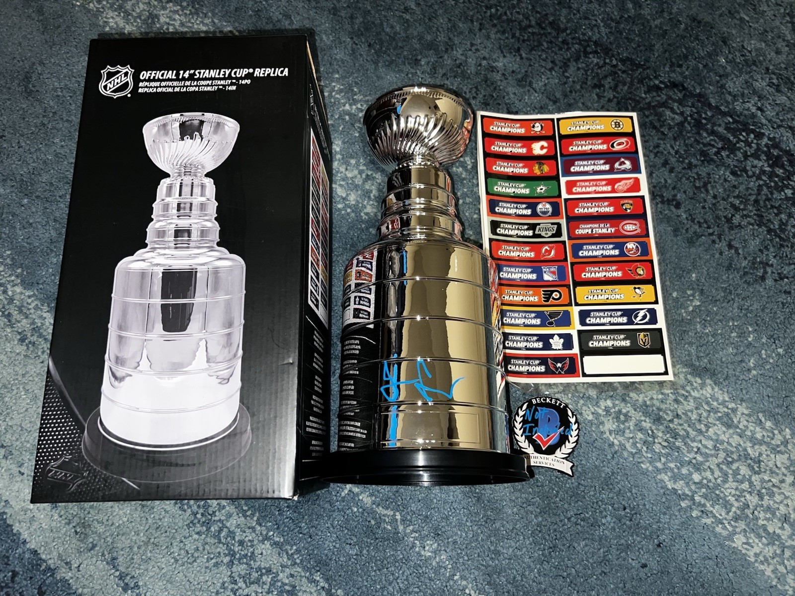 Jaromir Jagr Signed Official 14” Stanley Cup Replica Pittsburgh Penguins Beckett