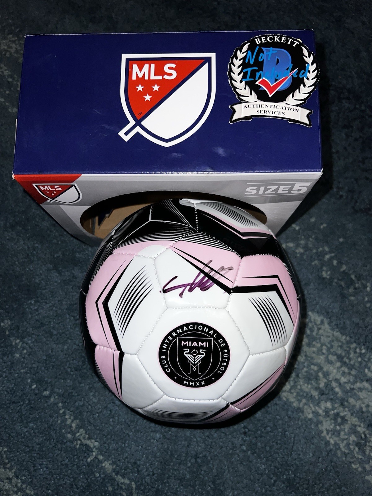 Luis Suarez Signed Official Inter Miami Soccer Ball World Cup Champs Beckett