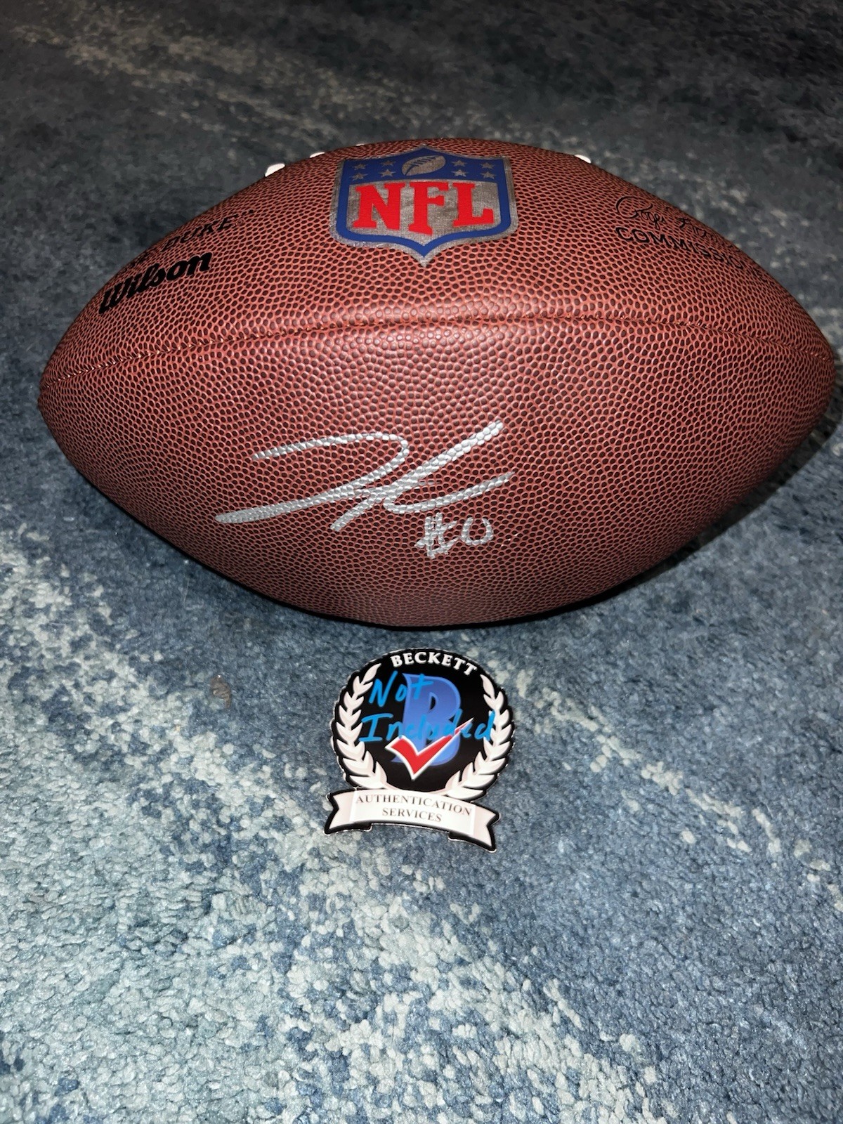 Jahmyr Gibbs Signed Wilson NFL Football Detroit Lions Superstar Beckett