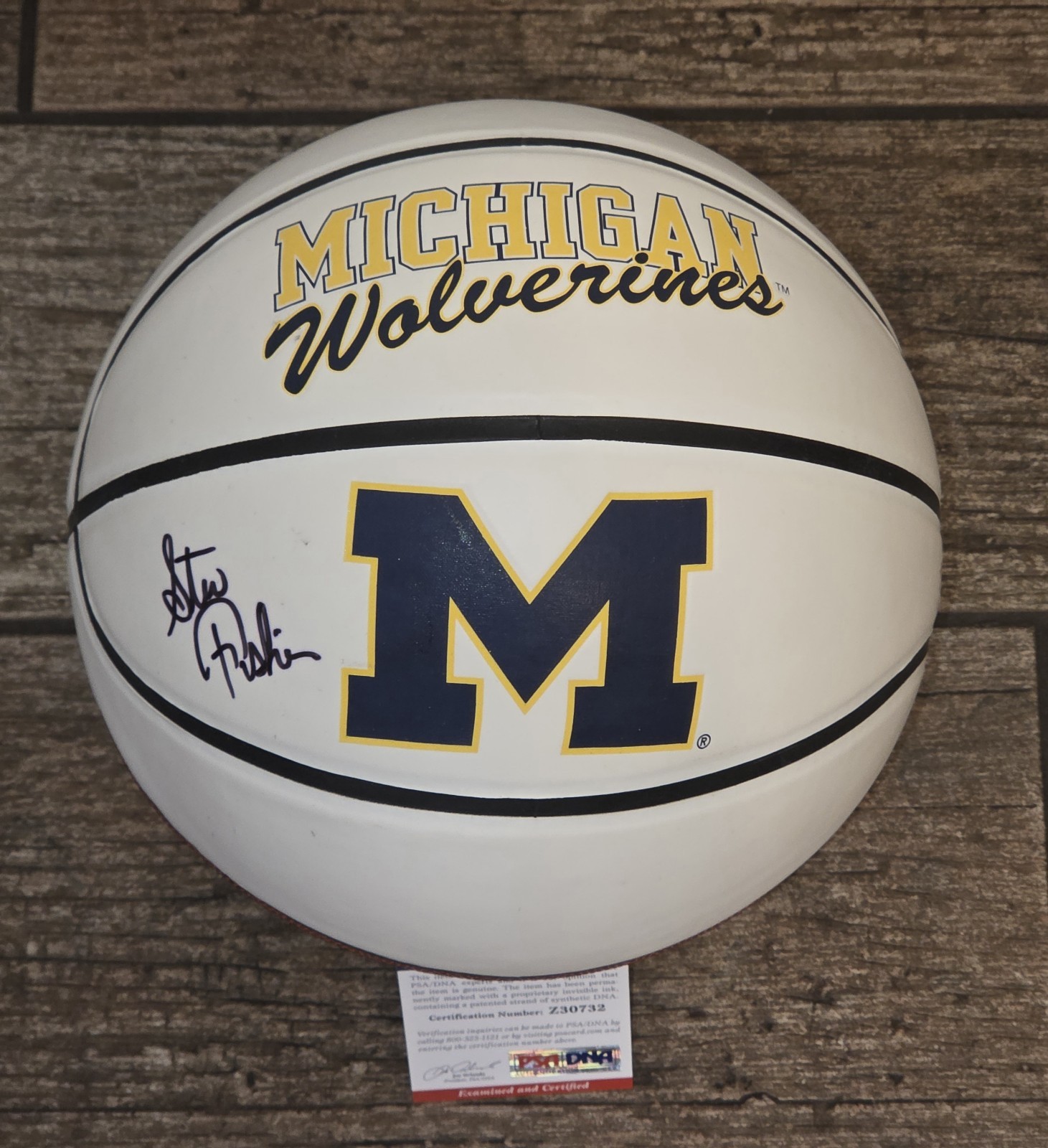 STEVE FISHER signed autographed MICHIGAN WOLVERINES BASKETBALL PSA COA FAB FIVE