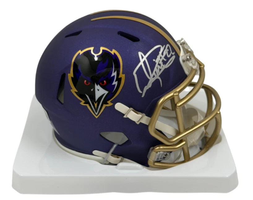 Derrick Henry Signed Baltimore Ravens NFL Mini Speed Football Helmet Beckett