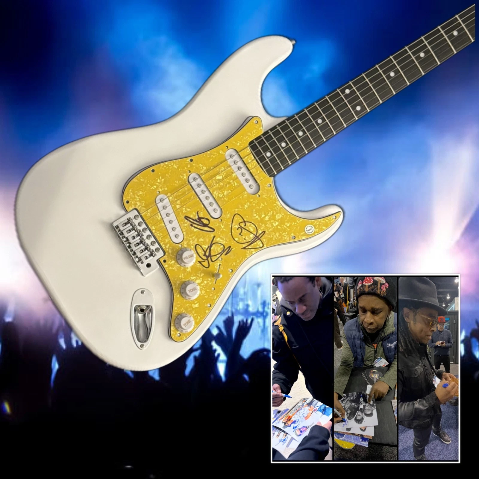 GFA  Corey Glover x3 Band  * LIVING COLOUR *  Signed Electric Guitar PROOF COA