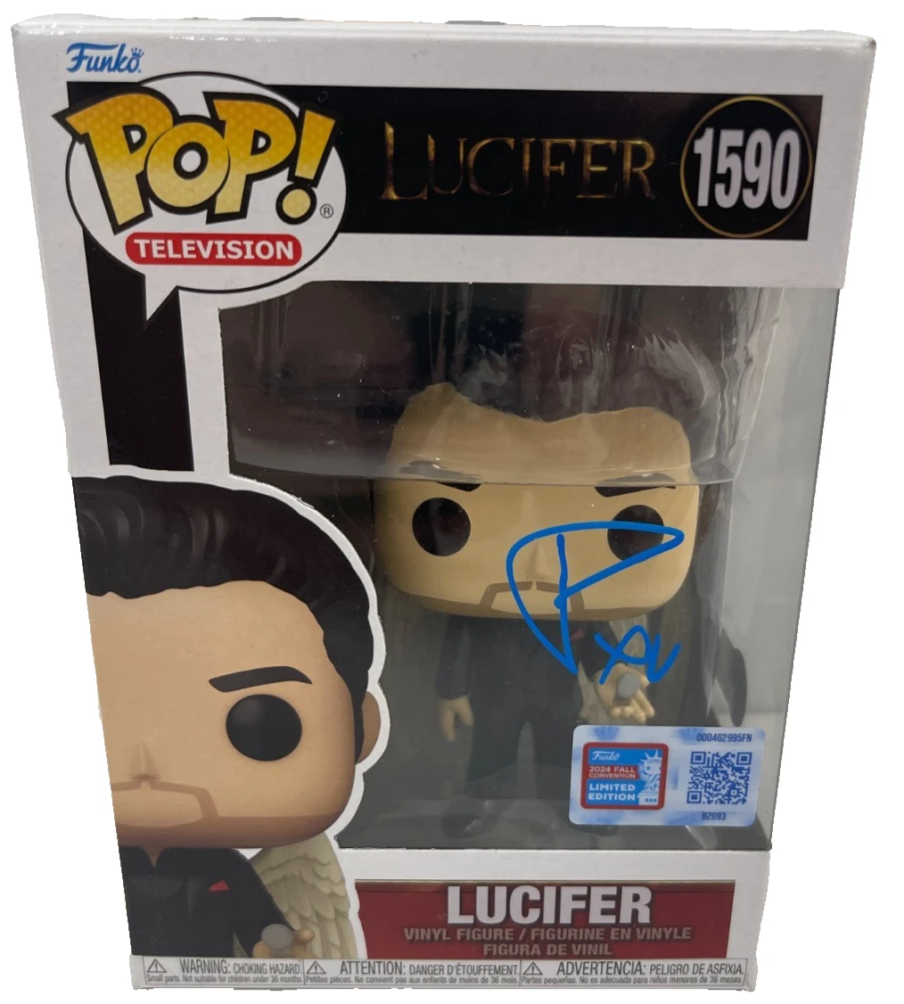 Tom Ellis Signed Lucifer Funko 1590 2024 LE Authentic Autograph Beckett
