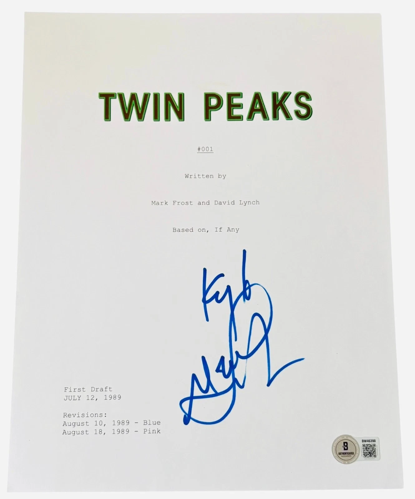 Kyle MacLachlan Signed Autograph Twin Peaks Pilot Script Screenplay Beckett BAS