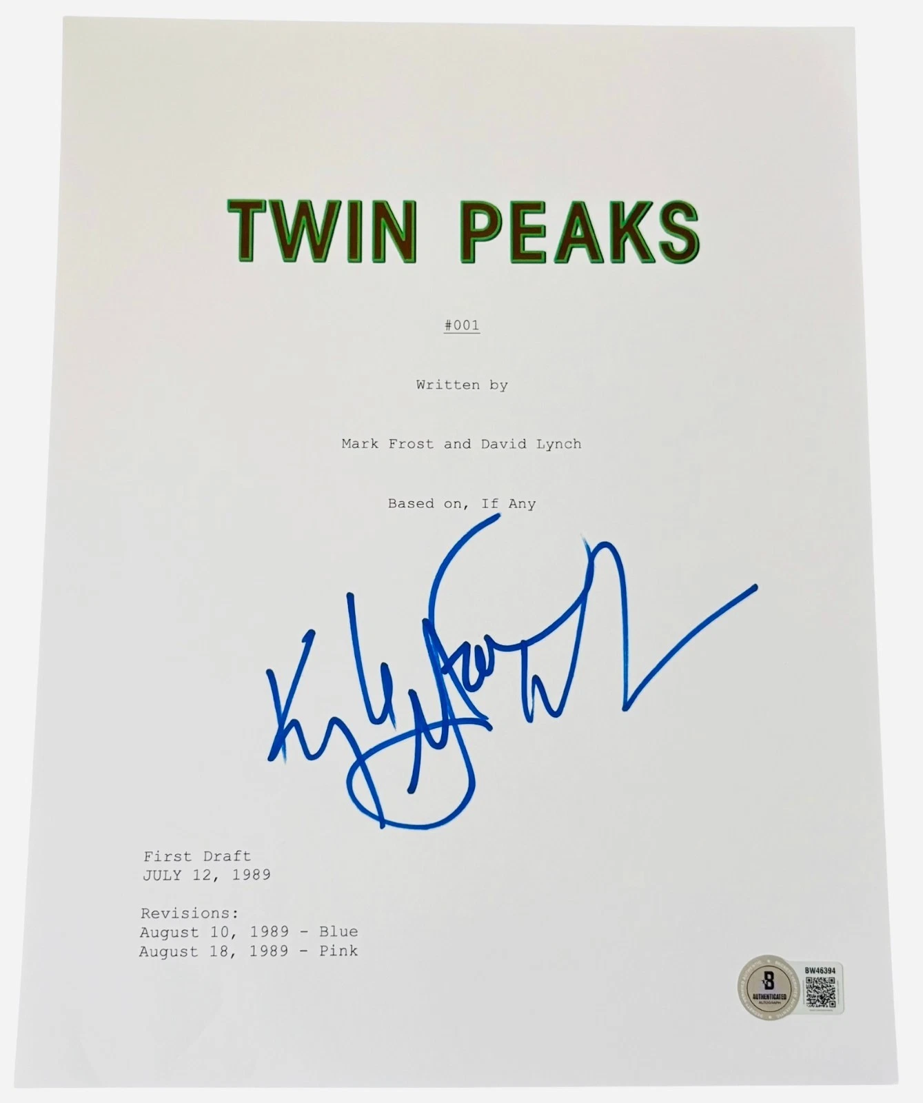 Kyle MacLachlan Signed Autograph Twin Peaks Pilot Script Screenplay Beckett BAS