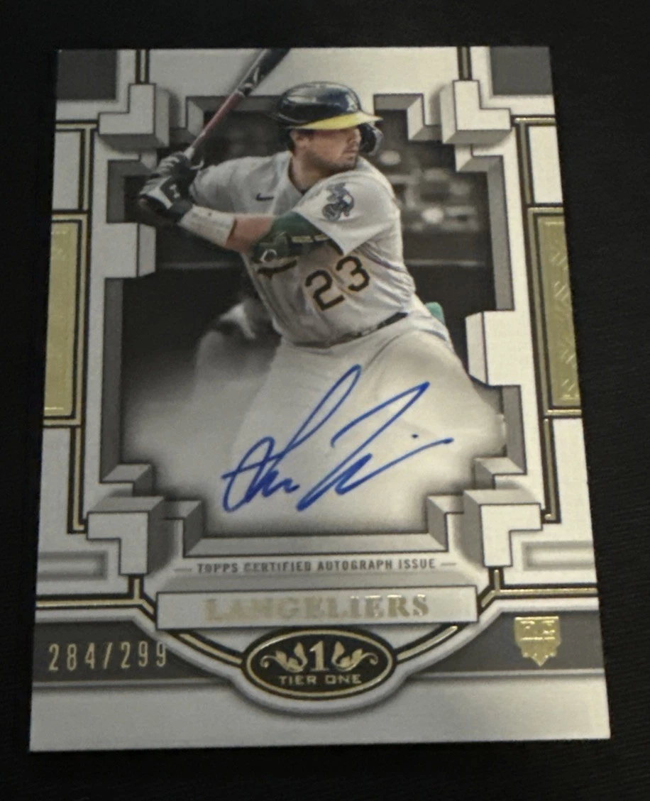 2023 Topps Tier One Shea Langeliers Break Out Auto Rookie RC #/299 Athletics