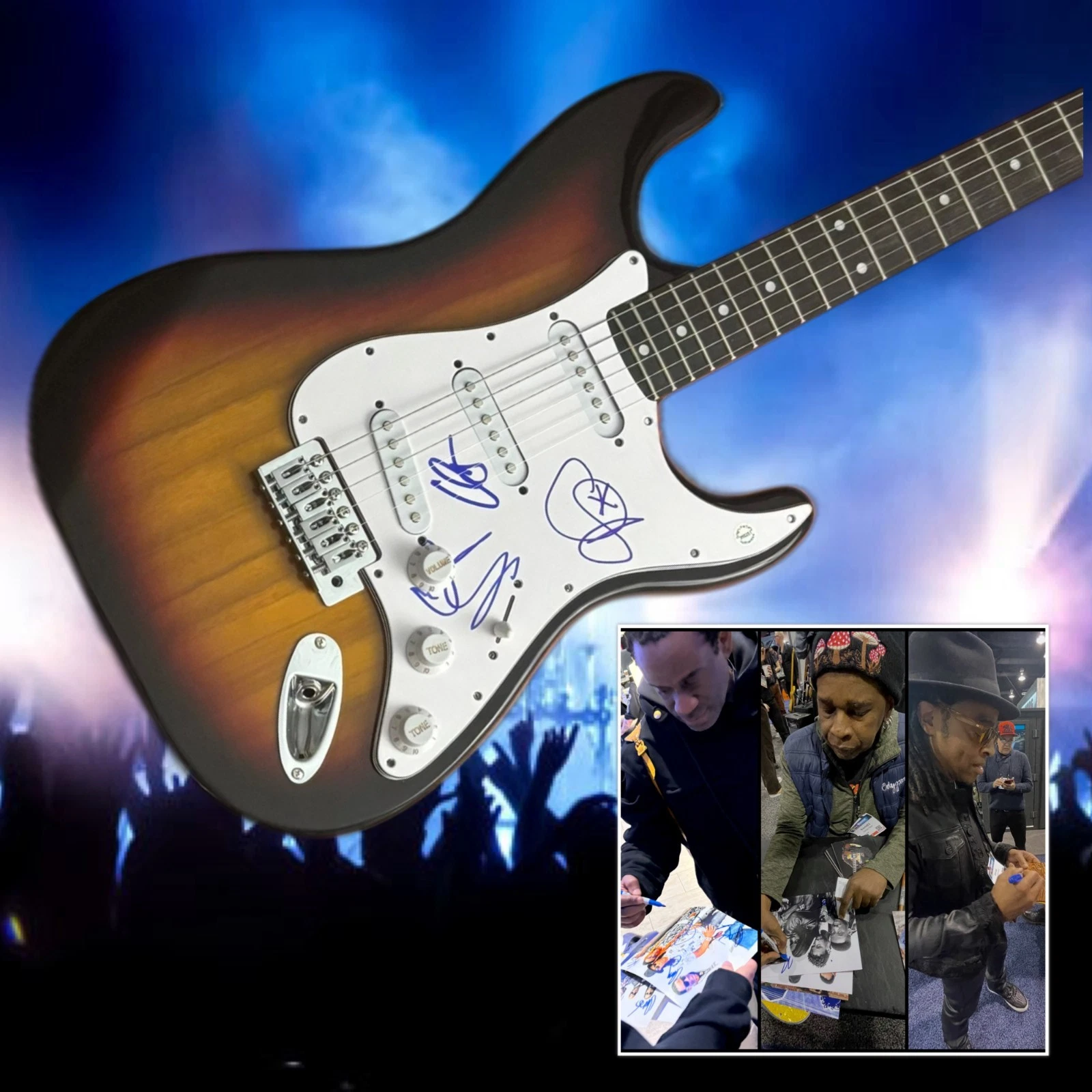 GFA  Corey Glover x3 Band  * LIVING COLOUR *  Signed Electric Guitar PROOF COA