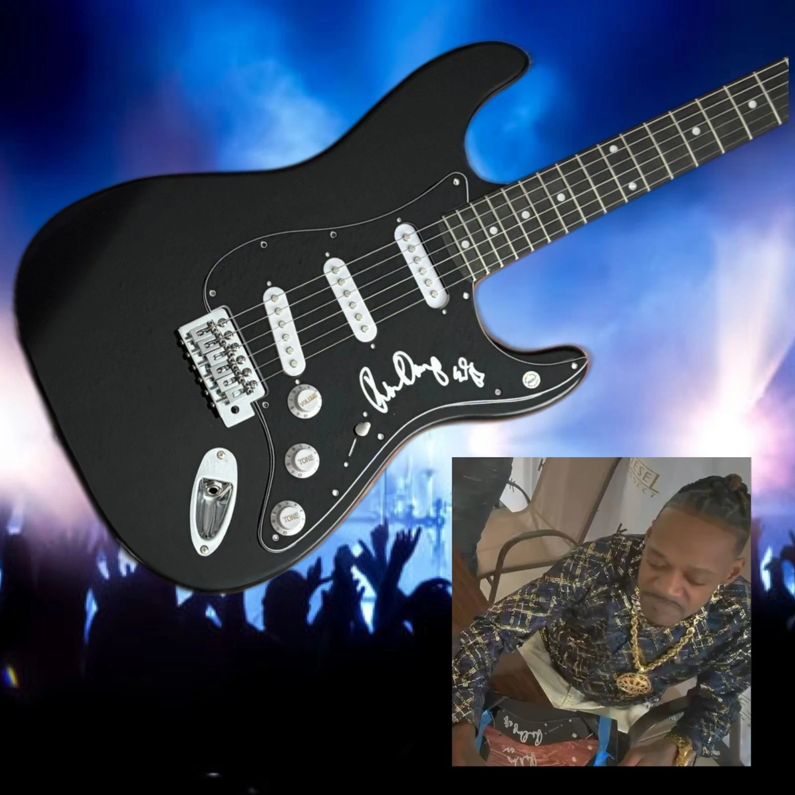 GFA Blues Guitarist  * ERIC RAW DAWG GALES * Signed Electric Guitar PROOF COA
