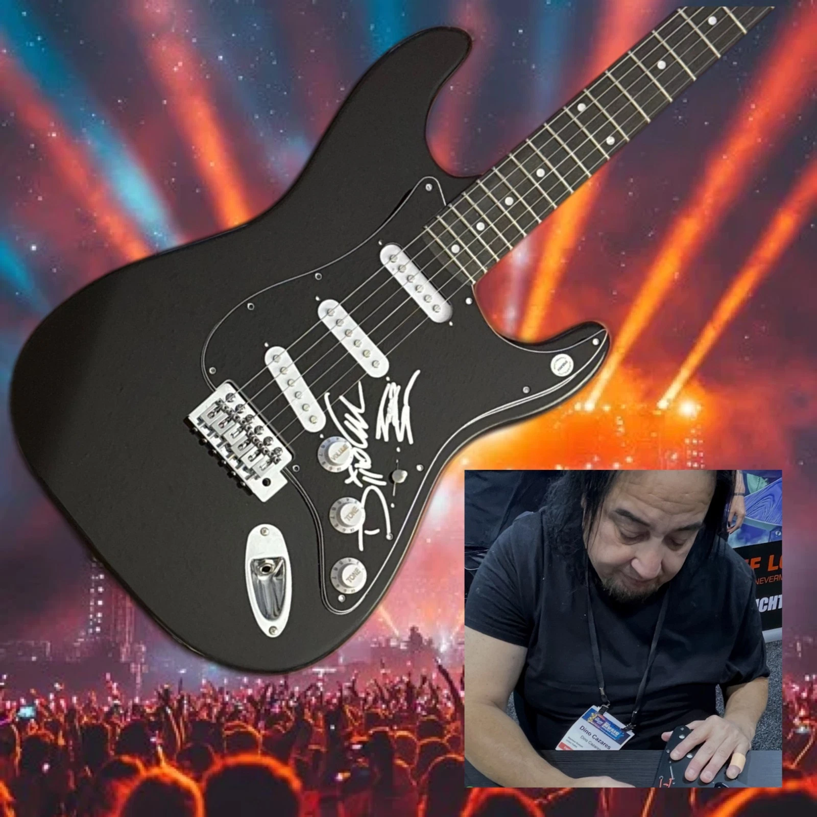 GFA Dino Cazares & Tony Campus * FEAR FACTORY * Signed Electric Guitar PROOF COA