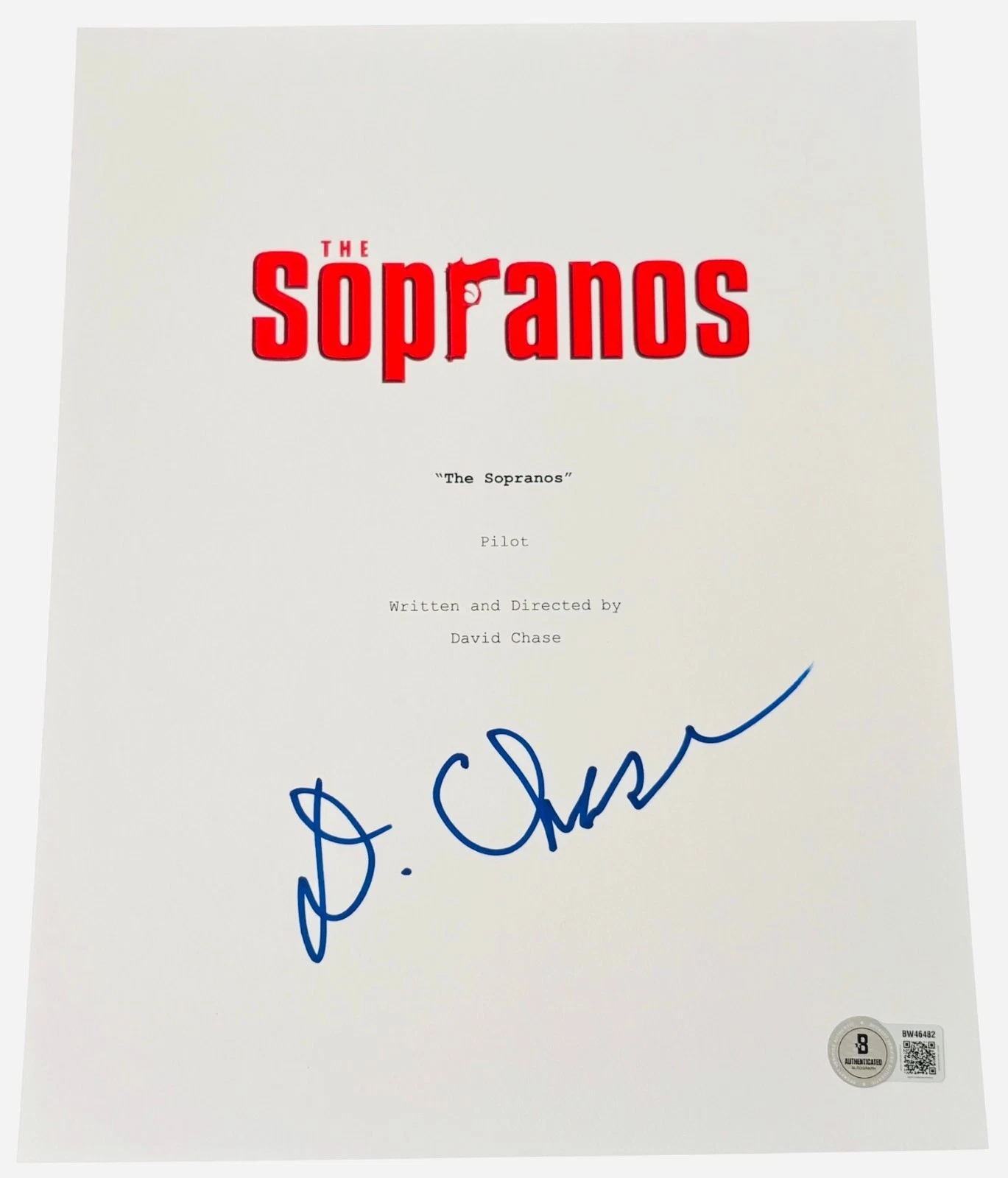 David Chase Signed Autograph The Sopranos Pilot Full TV Episode Script Beckett