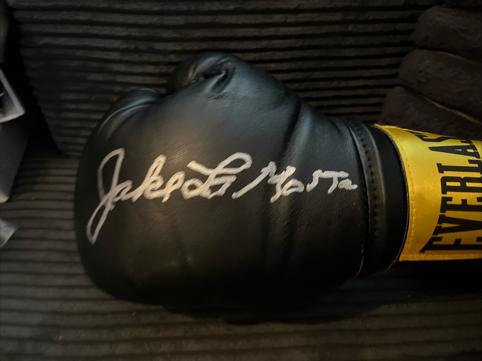 Jake Raging Bull LaMotta SIGNED AUTOGRAPHED  Everlast Boxing Glove PSA RARE