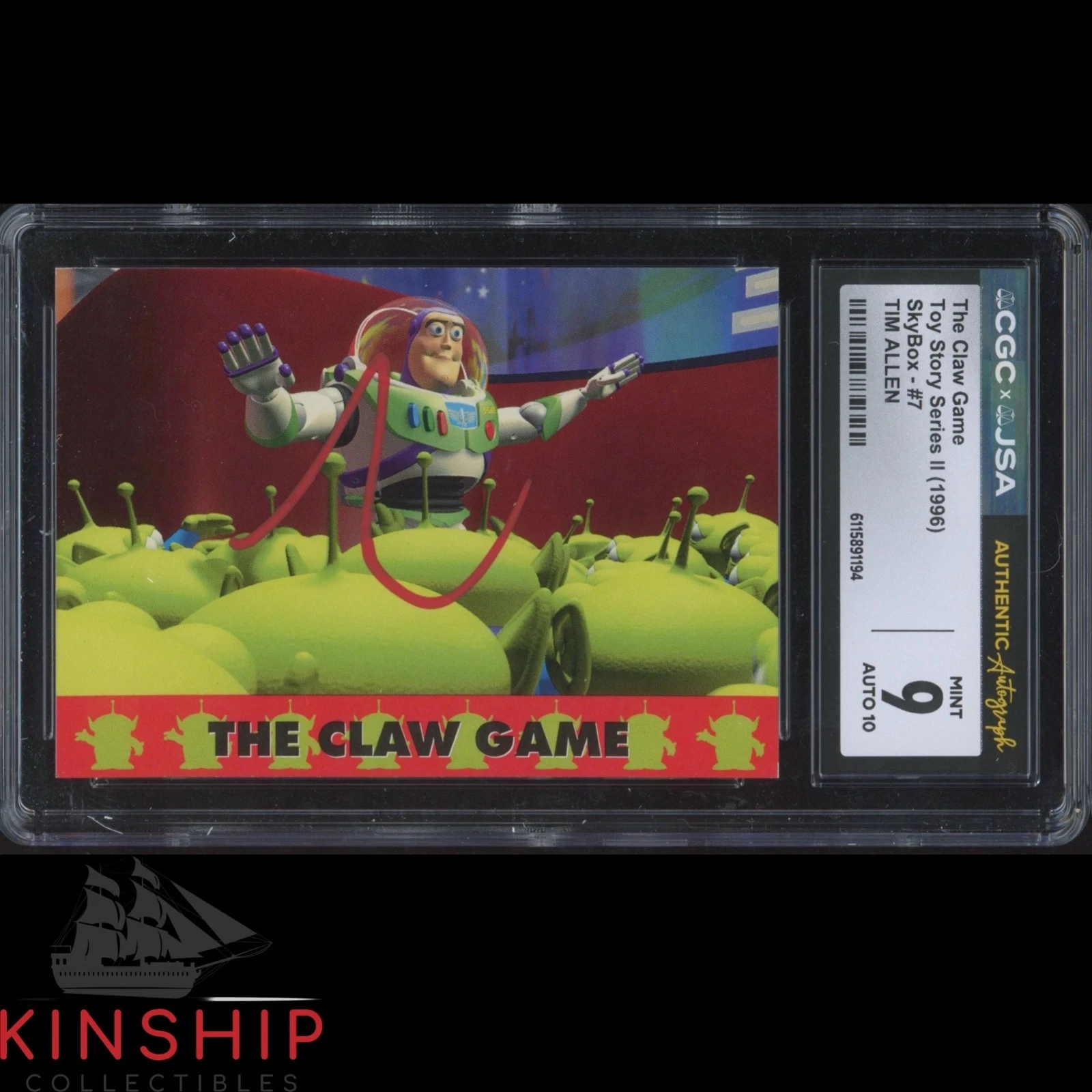 Tim Allen signed 1996 Skybox Toy Story Trading Card JSA CGC Slab Auto 10 C5920